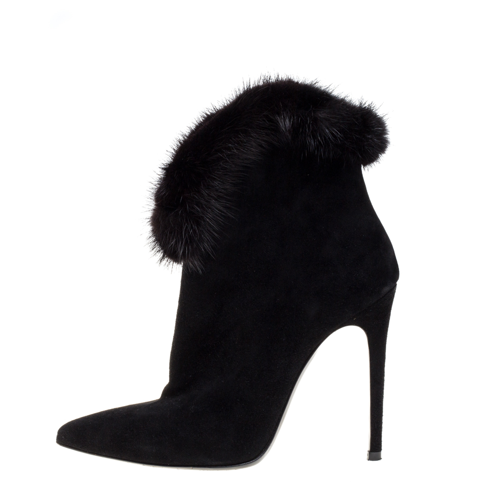 

Loriblu Black Suede and Fur Boots Size
