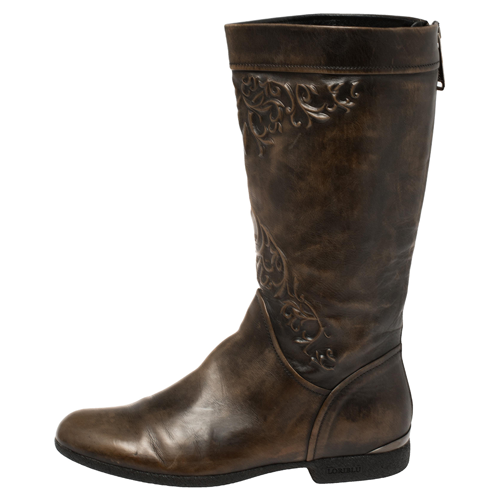 

Loriblu Brown Leather Knee Length Boots Size