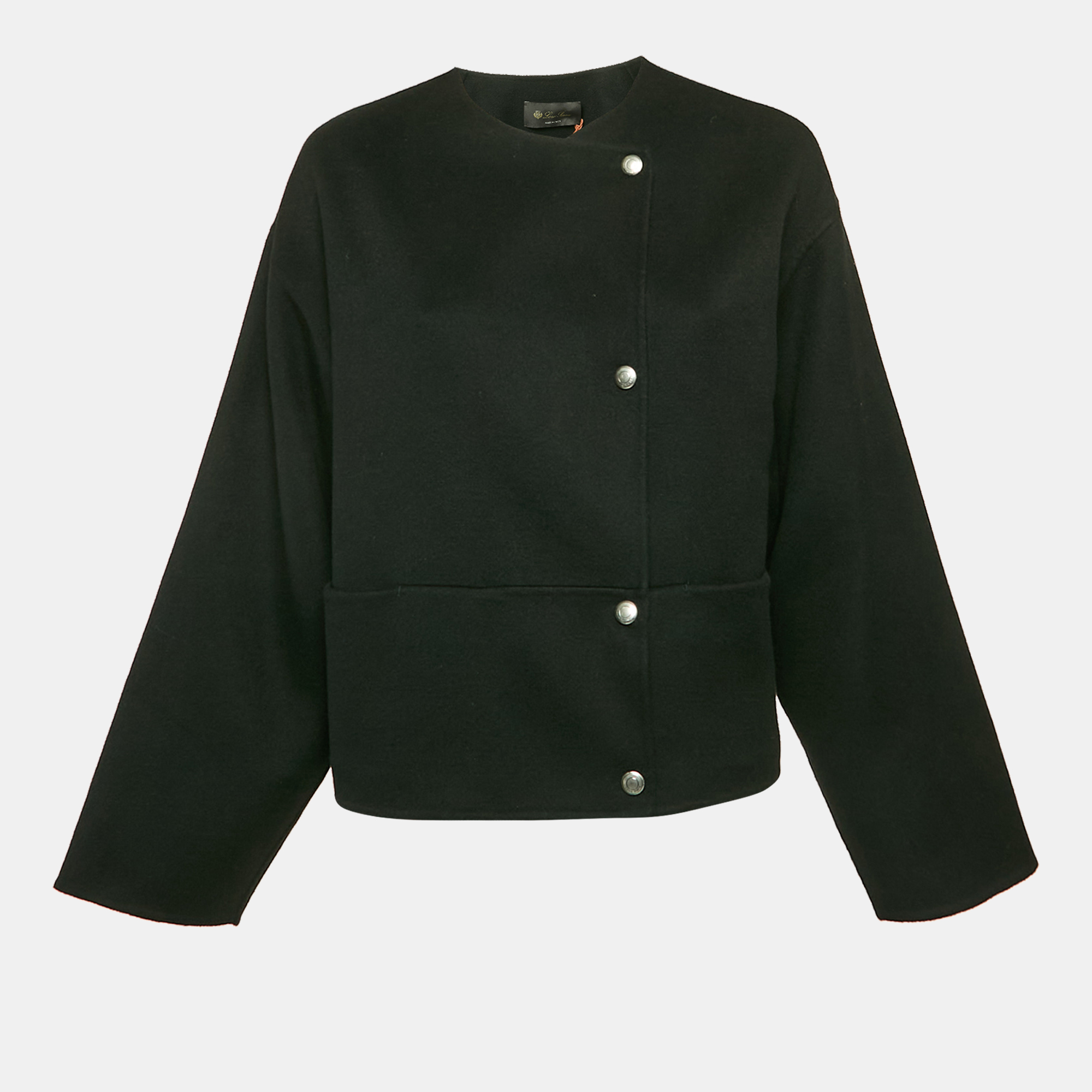 

Loro Piana Black Chewe Double Cashmere Coat S