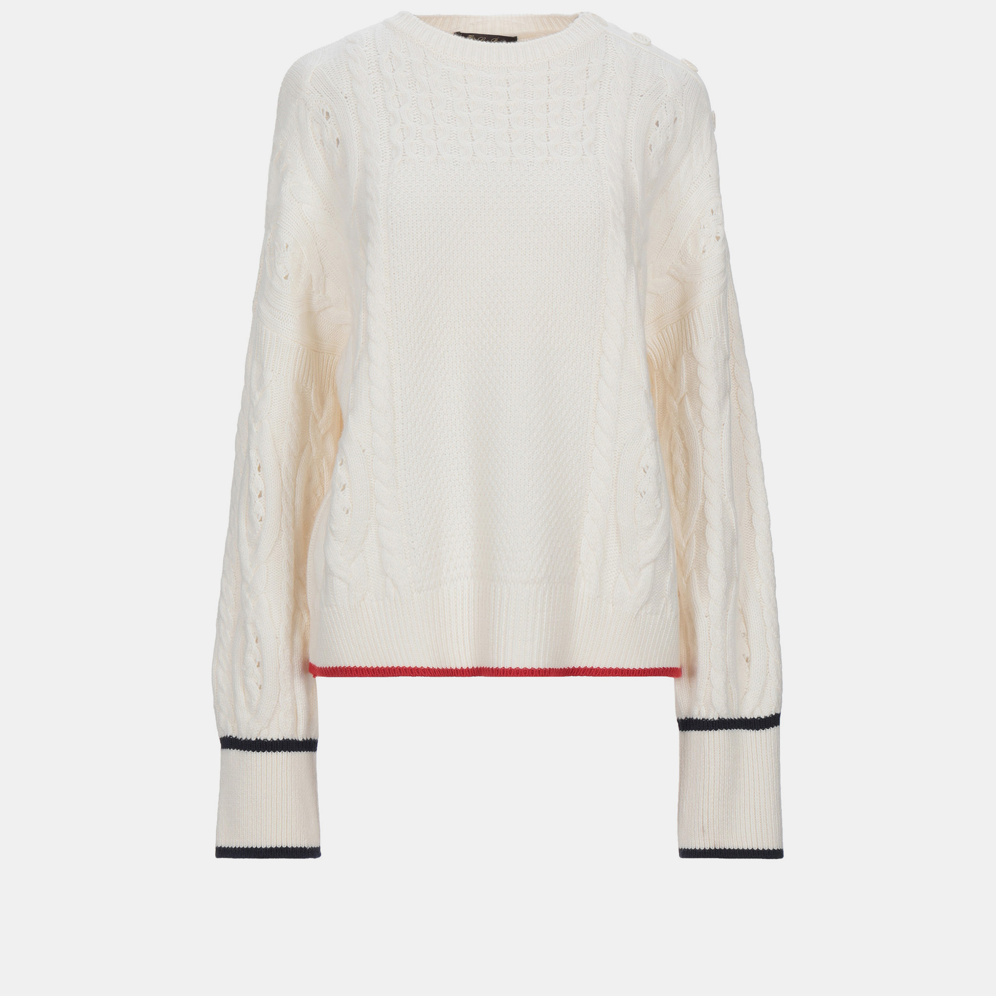 Pre-owned Loro Piana Cashmere Sweater Xl In White