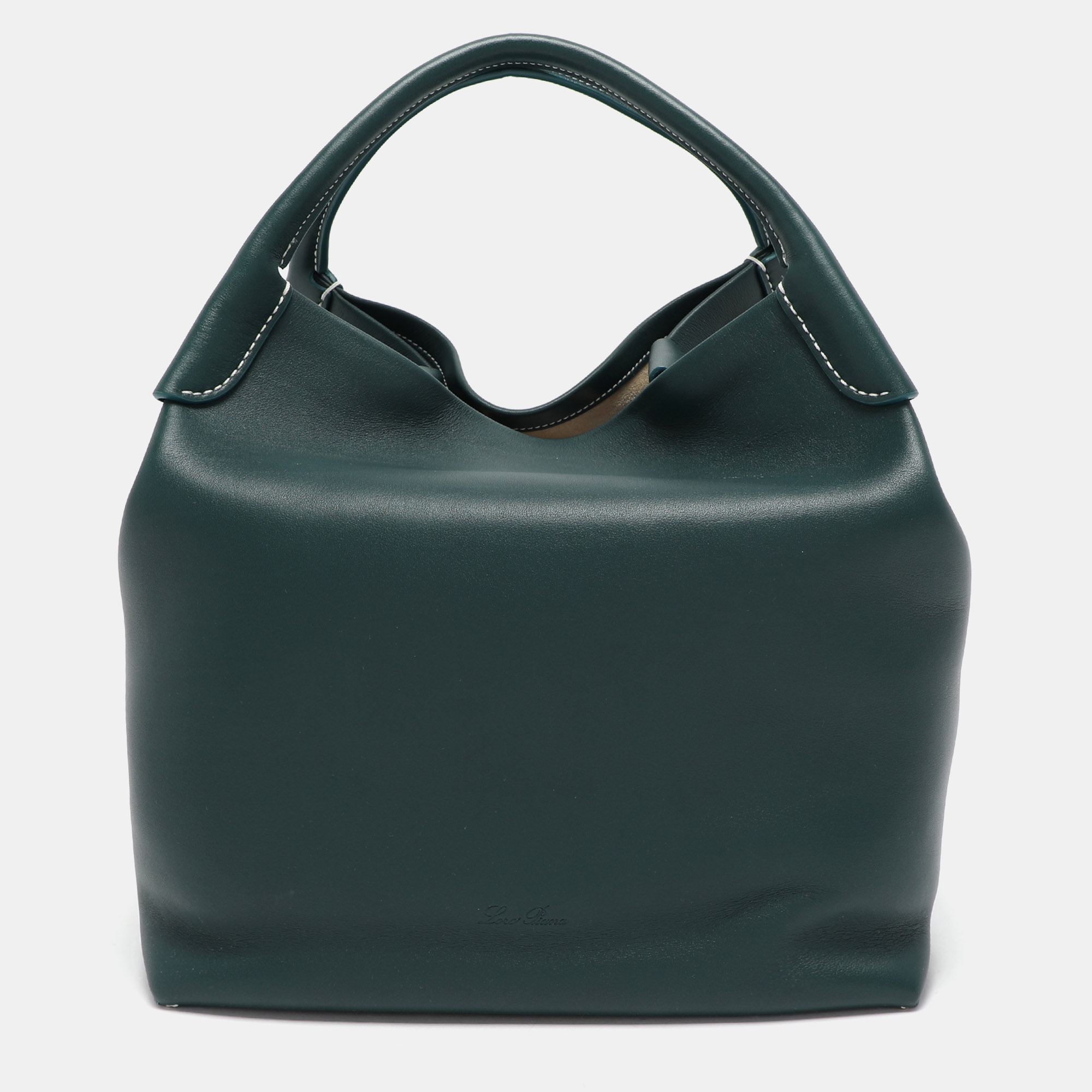 

Loro Piana Green Leather Large Bale Shoulder Bag