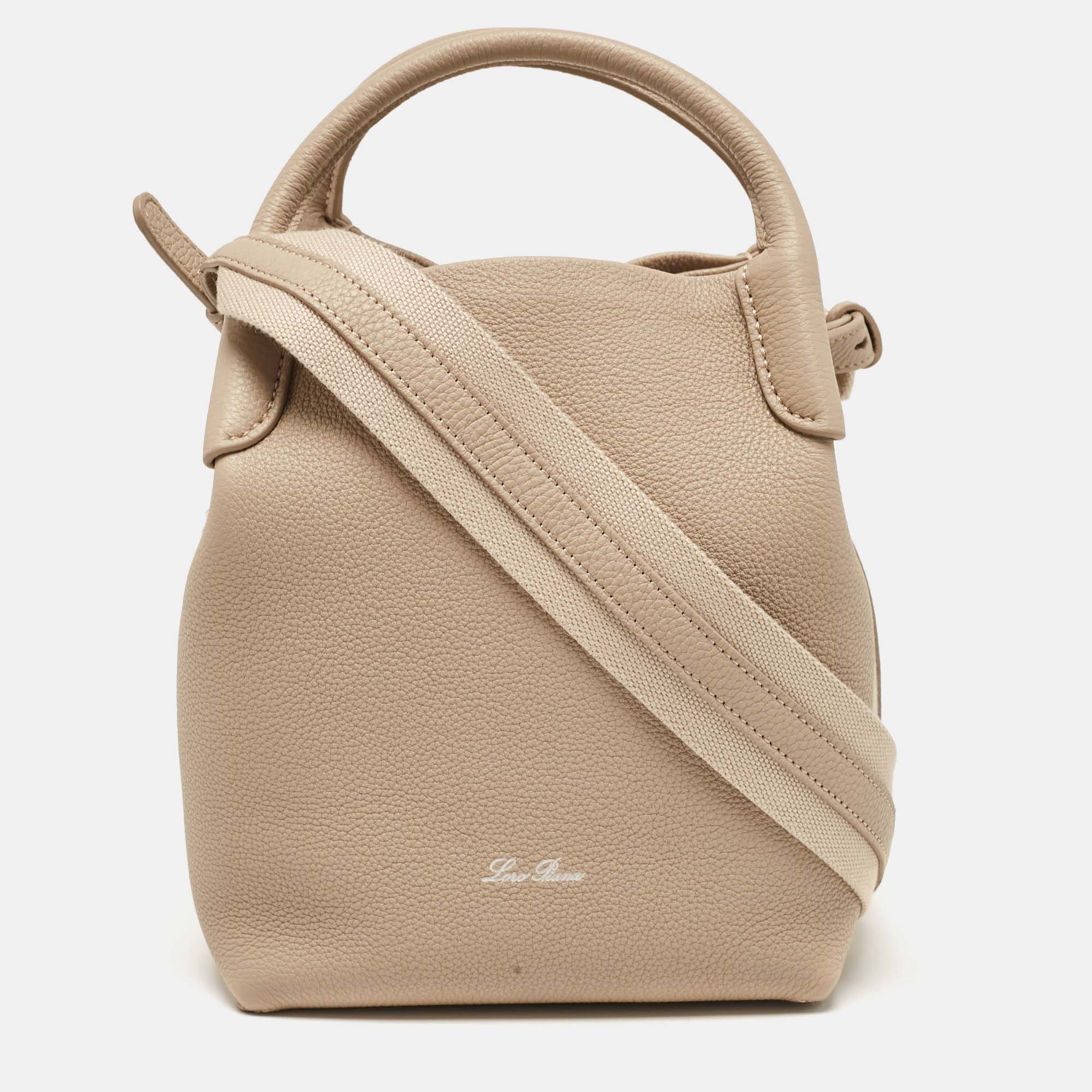 

Loro Piana Light Beige Leather  Bale Shoulder Bag