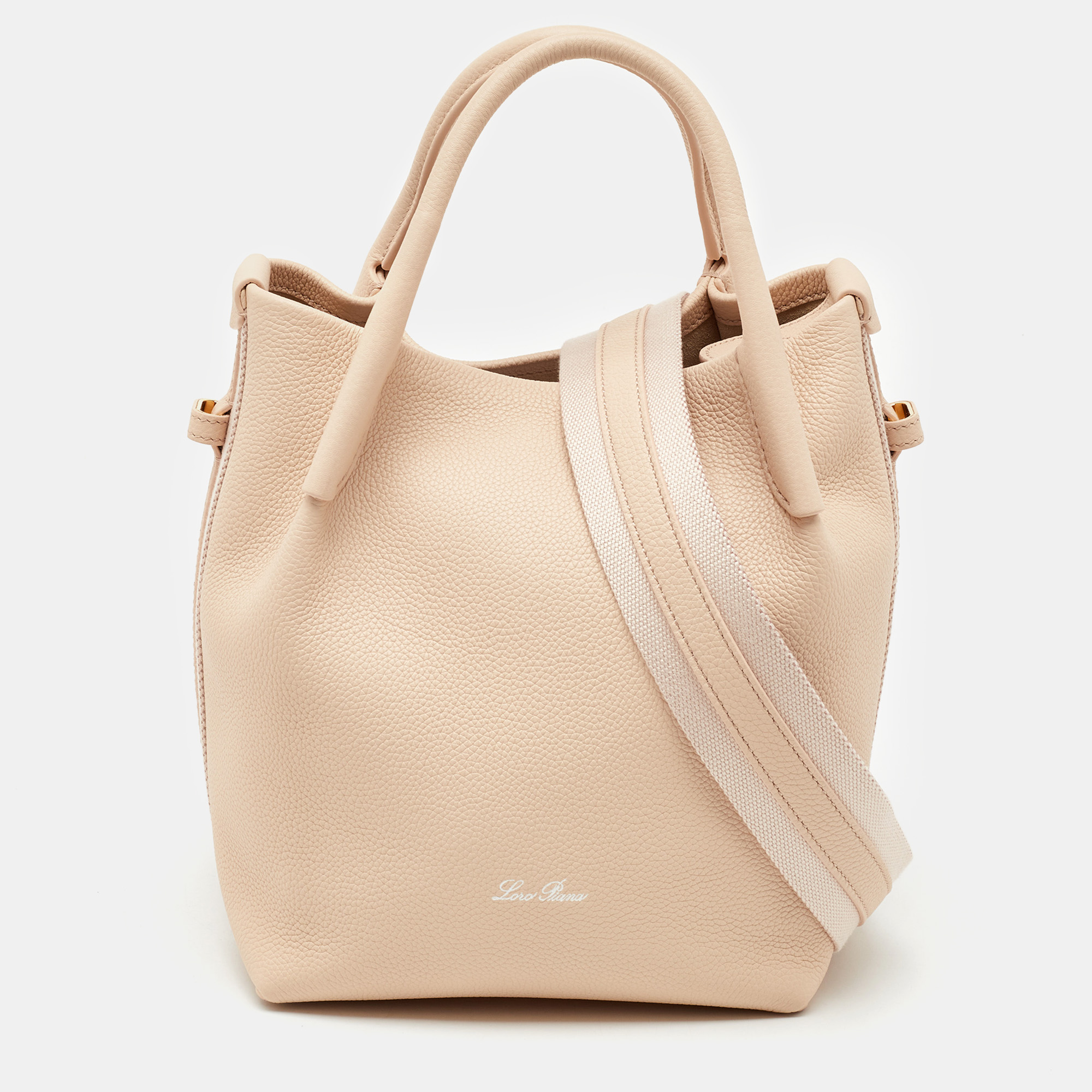 

Loro Piana Beige Leather Small Bale Shoulder Bag