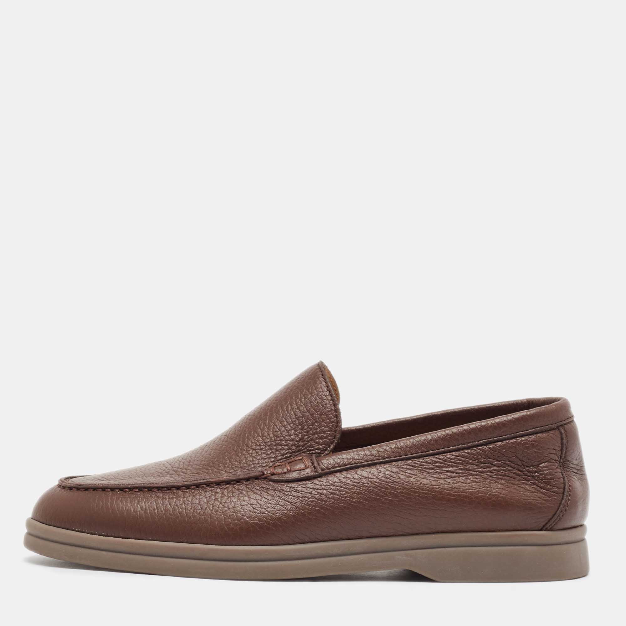 

Loro Piana Brown Leather Slip On Loafers Size
