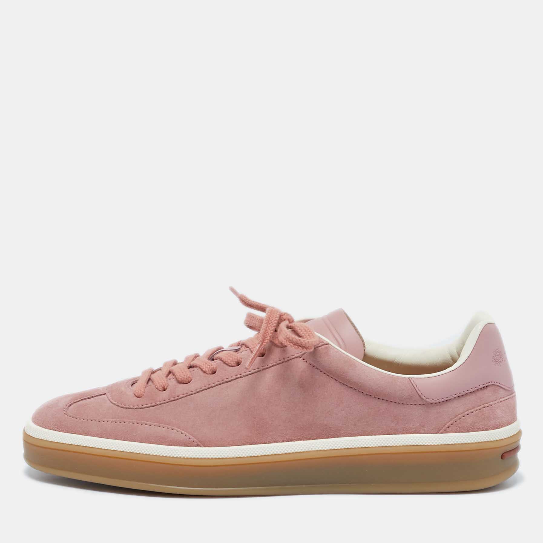 

Loro Piana Pink Suede Tennis Walk Sneakers Size