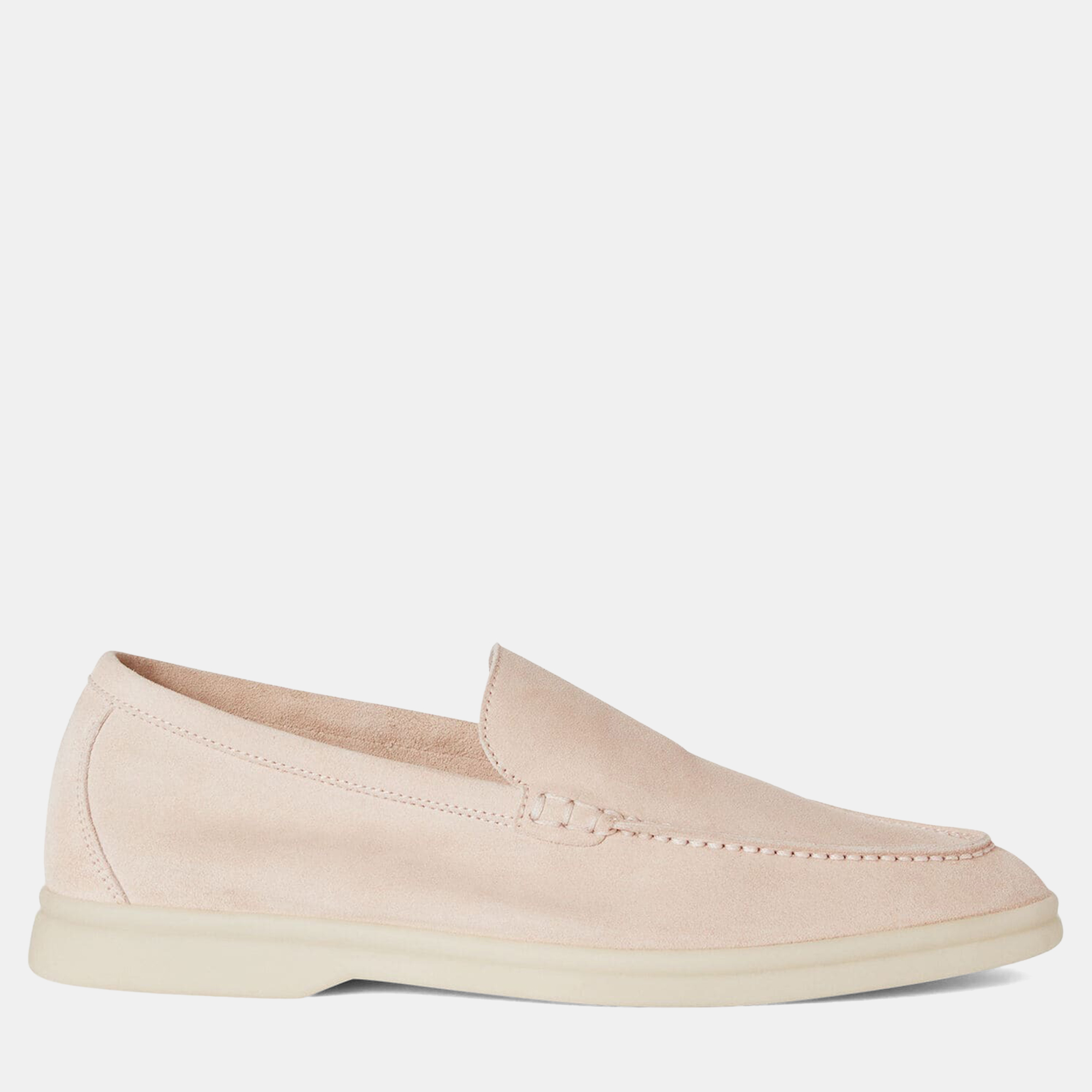 

Loro Piana Summer Walk  Light Petal Suede Loafer, Pink