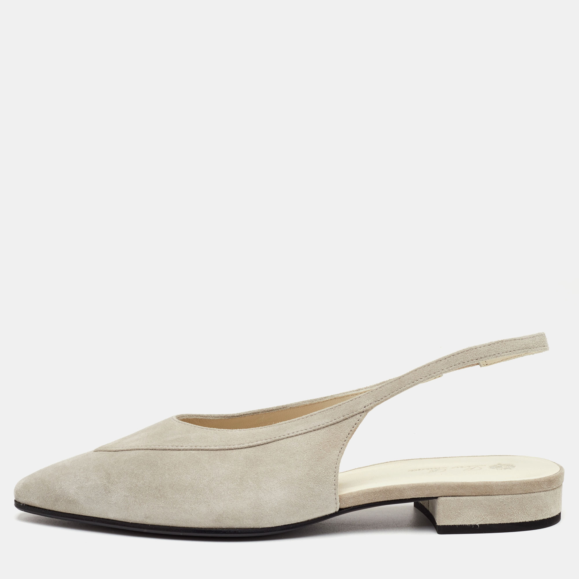 

Loro Piana Rebecca Size  Grey Suede Slingback Flats
