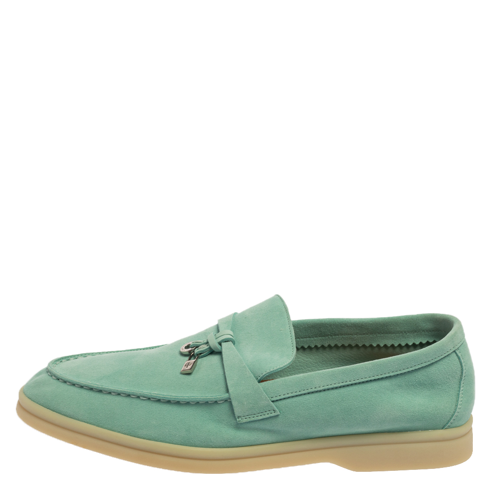 

Loro Piana Turquoise Blue Suede Summer Charms Walk Moccasin Size