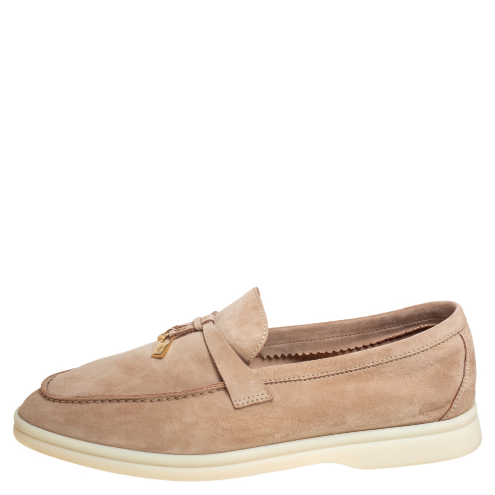 

Loro Piana Beige Suede Summer Charms Walk Loafers Size