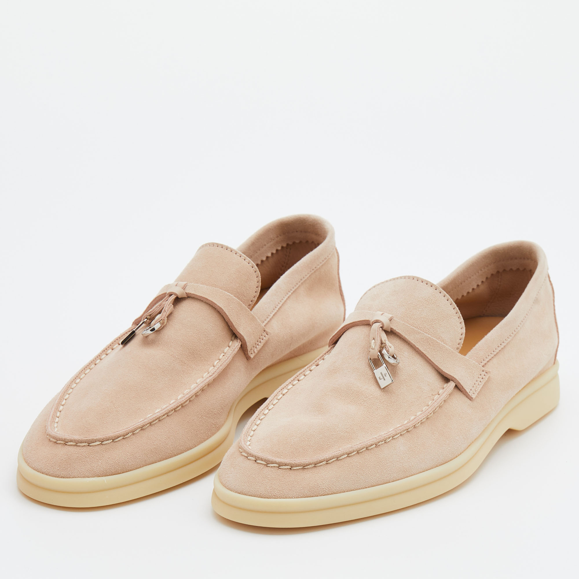 

Loro Piana Beige Suede Summer Charms Walk Loafers Size
