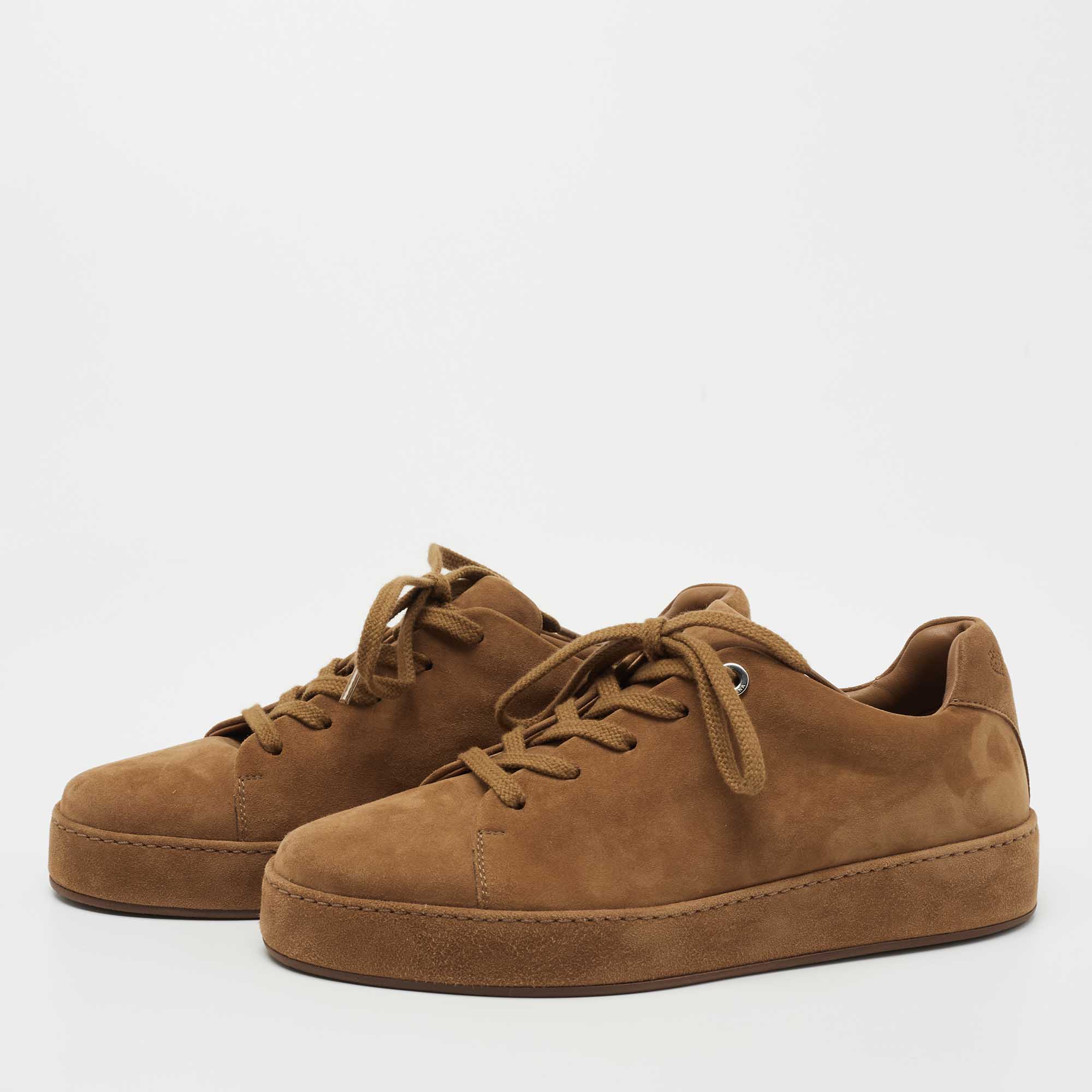 

Loro Piana Brown Suede Nuages Low Top Sneakers Size