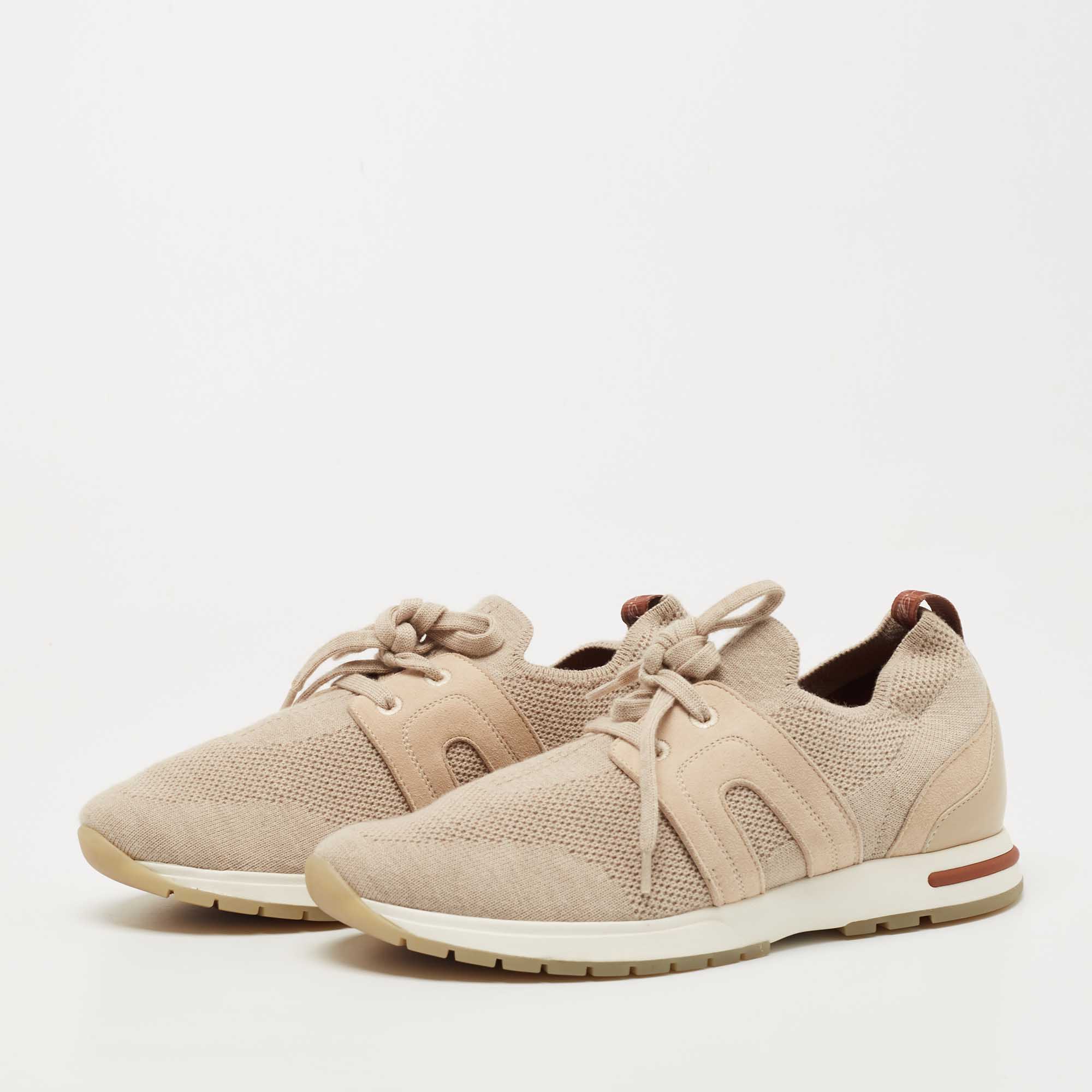 

Loro Piana Beige Suede and Knit Fabric Flexy Wool Sneakers Size