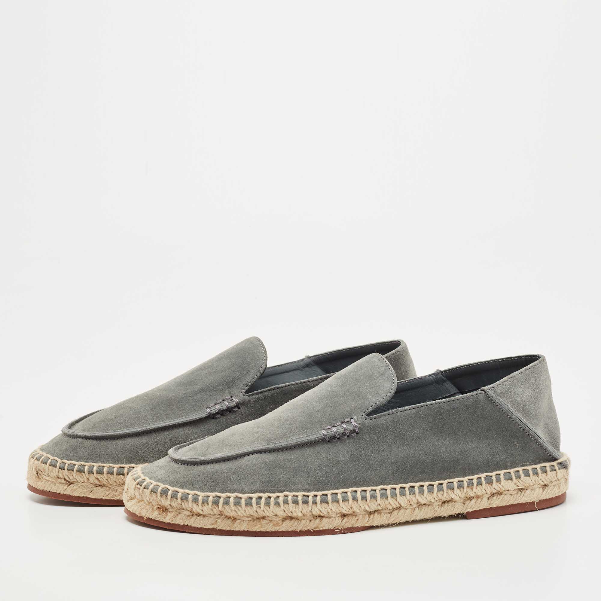 

Loro Piana Grey Suede Espadrille Flats Size