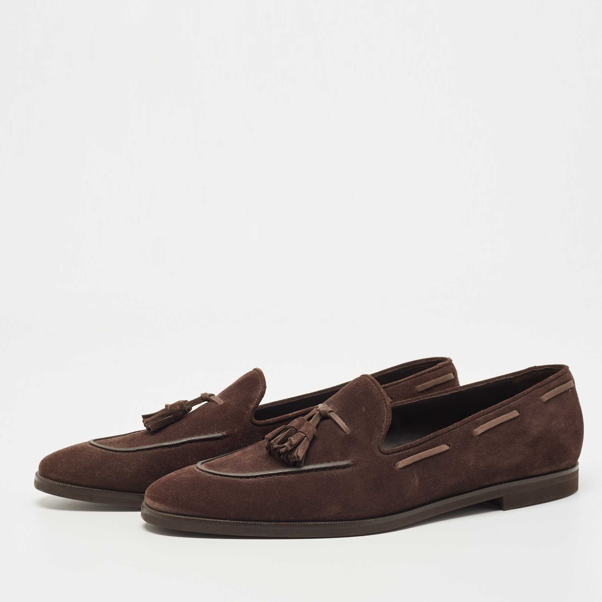 

Loro Piana Brown Suede Tassel Slip On Loafers Size
