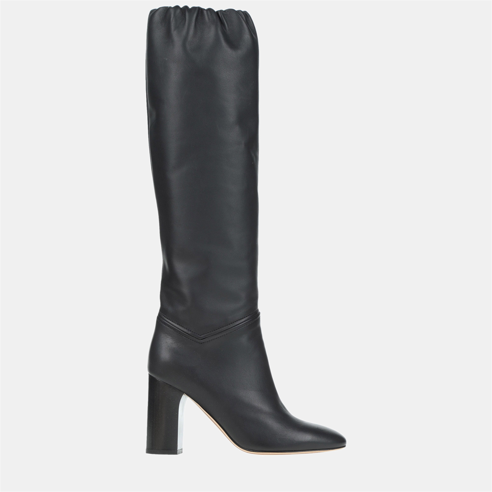 

Loro Piana Leather Knee Length Boots, Black
