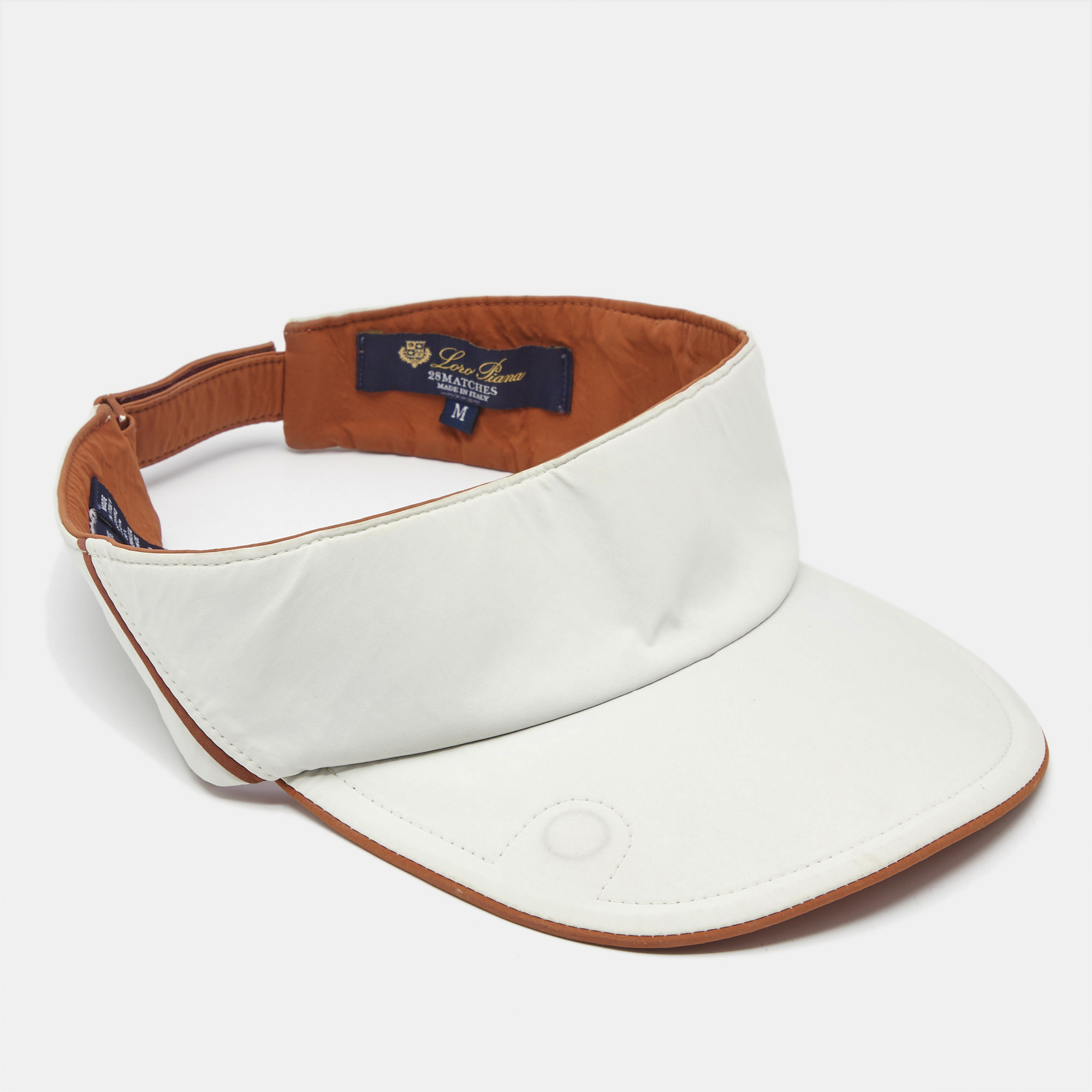 Pre-owned Loro Piana Off White Nylon 28 Matches Visor M