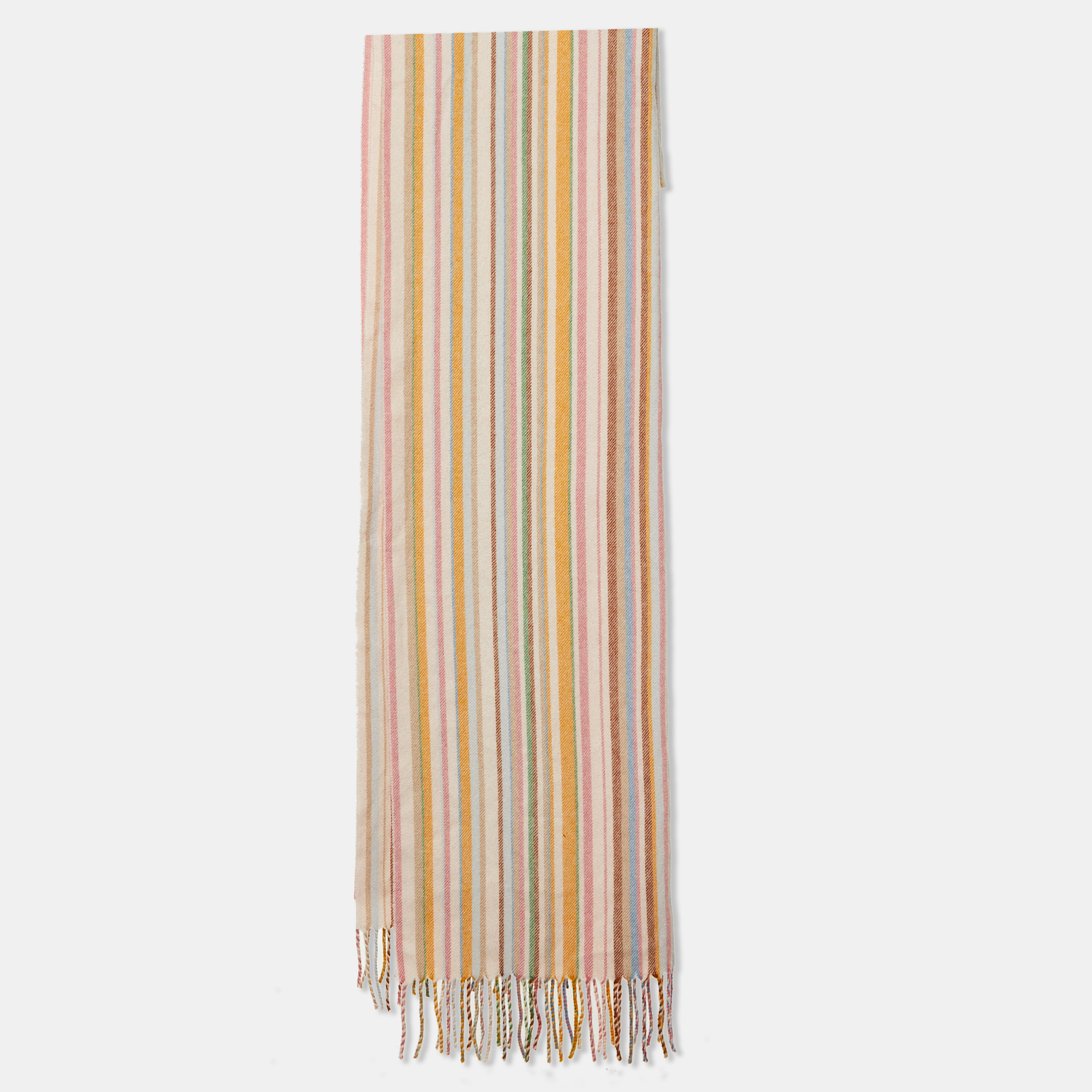 

Loro Piana Pink Multicolor Striped Cashmere Scarf