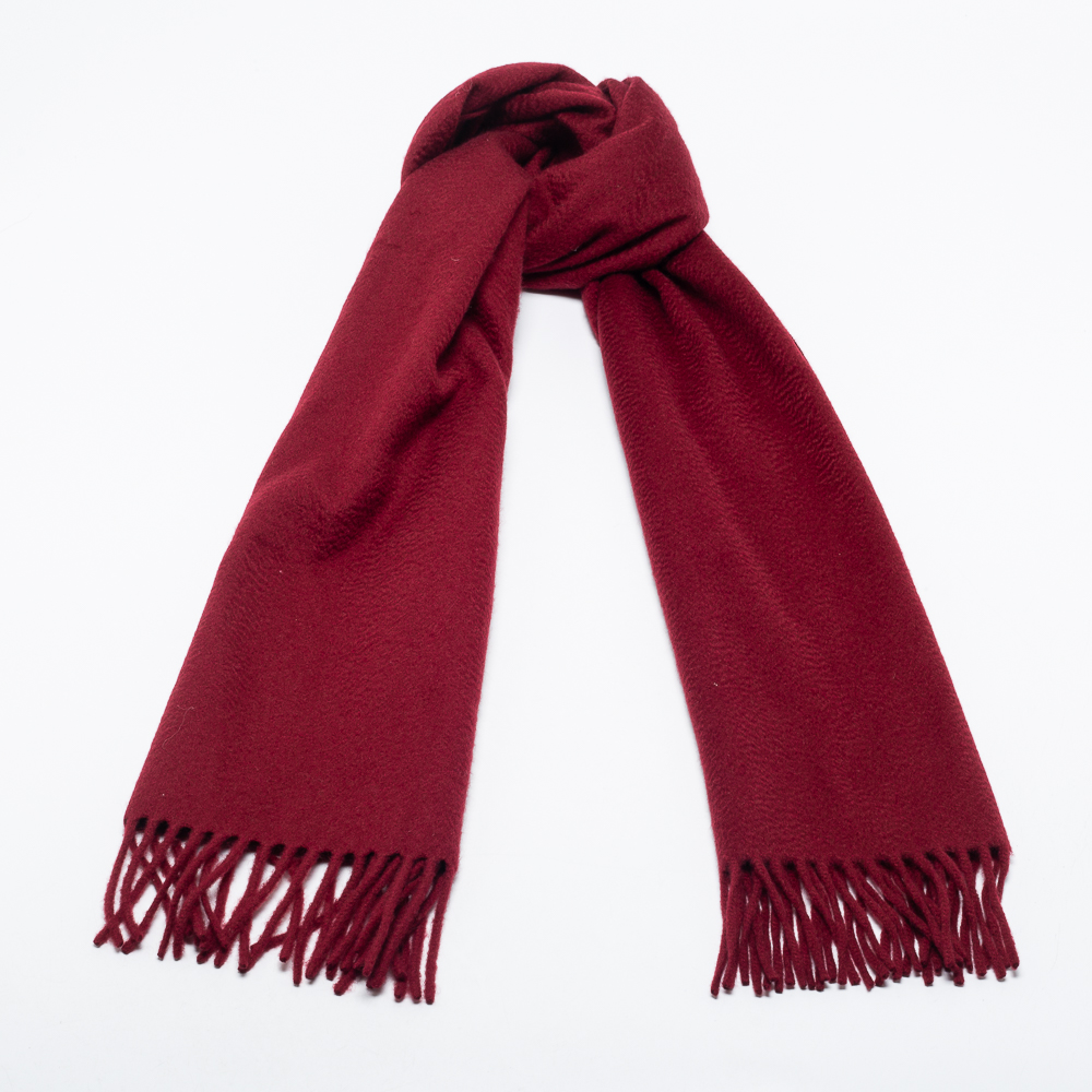 

Loro Piana Dark Red Cashmere Grande Unita Muffler