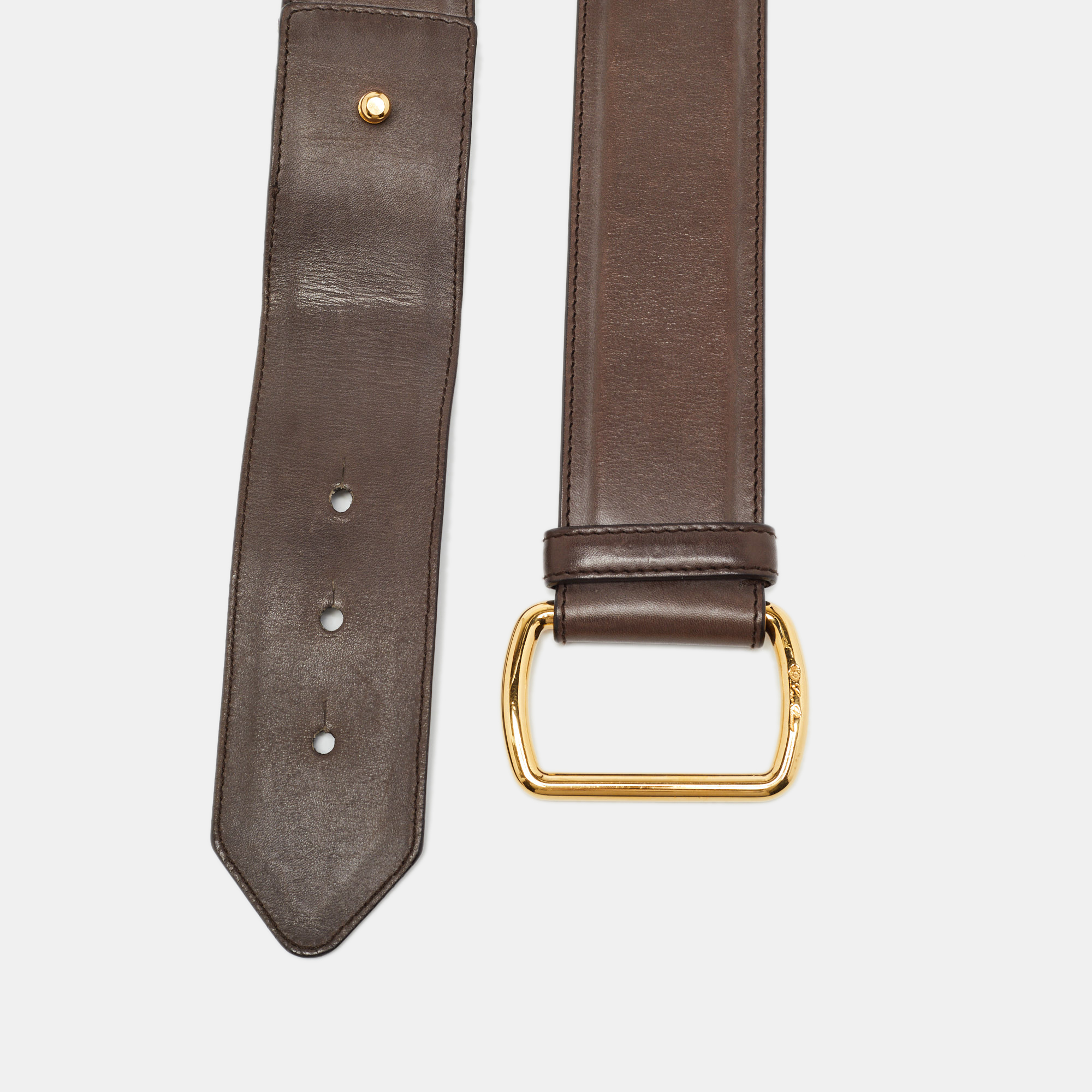 

Loro Piana Brown Leather Buckle Belt