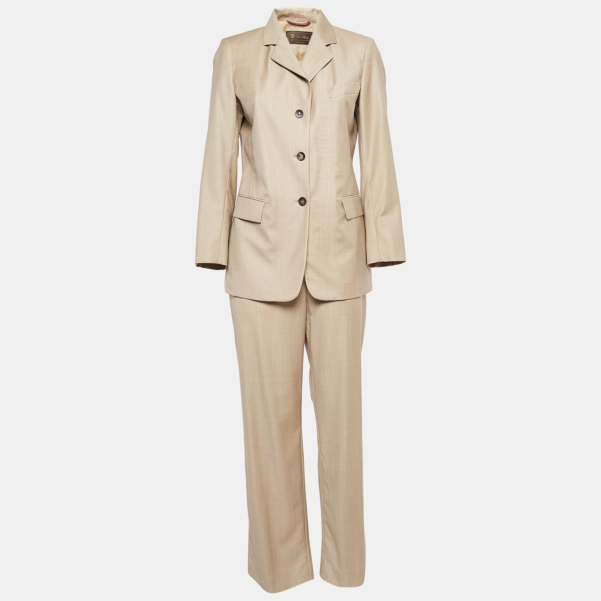 

Loro Piana Beige Wool Single Breasted Pantsuit M