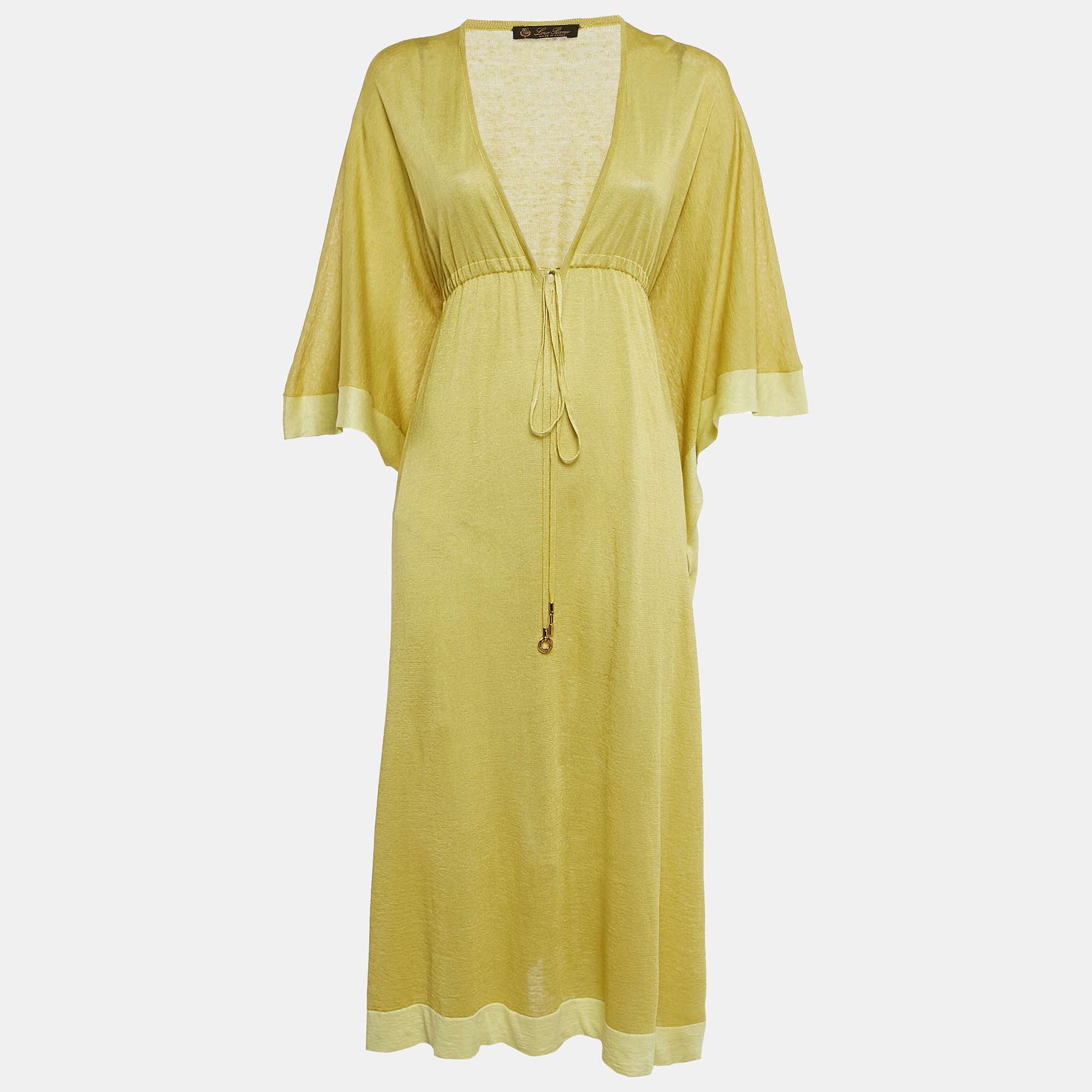 

Loro Piana Yellow Linen Blend Jersey Kaftan Dress