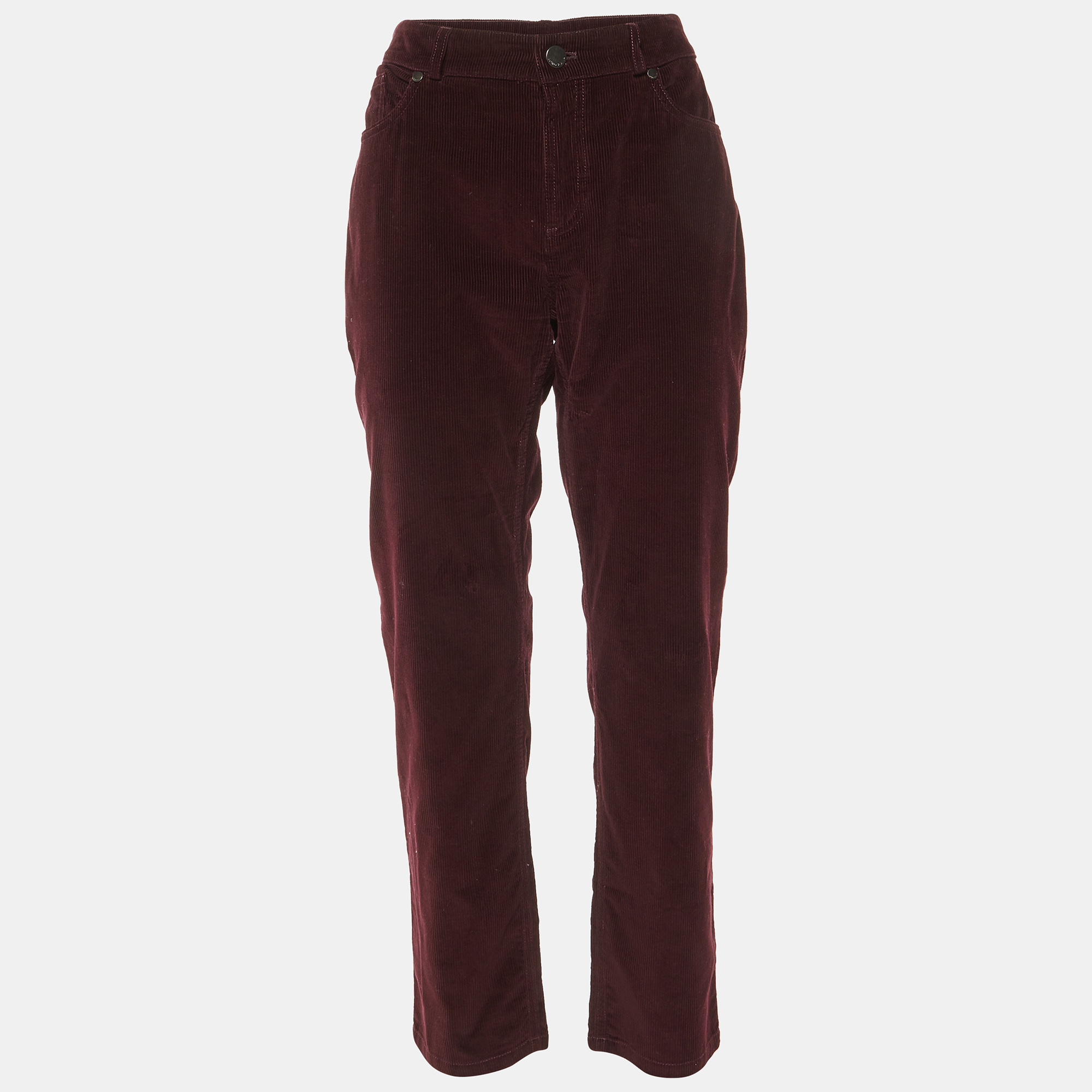 

Loro Piana Burgundy Corduroy Slim Fit Trousers L