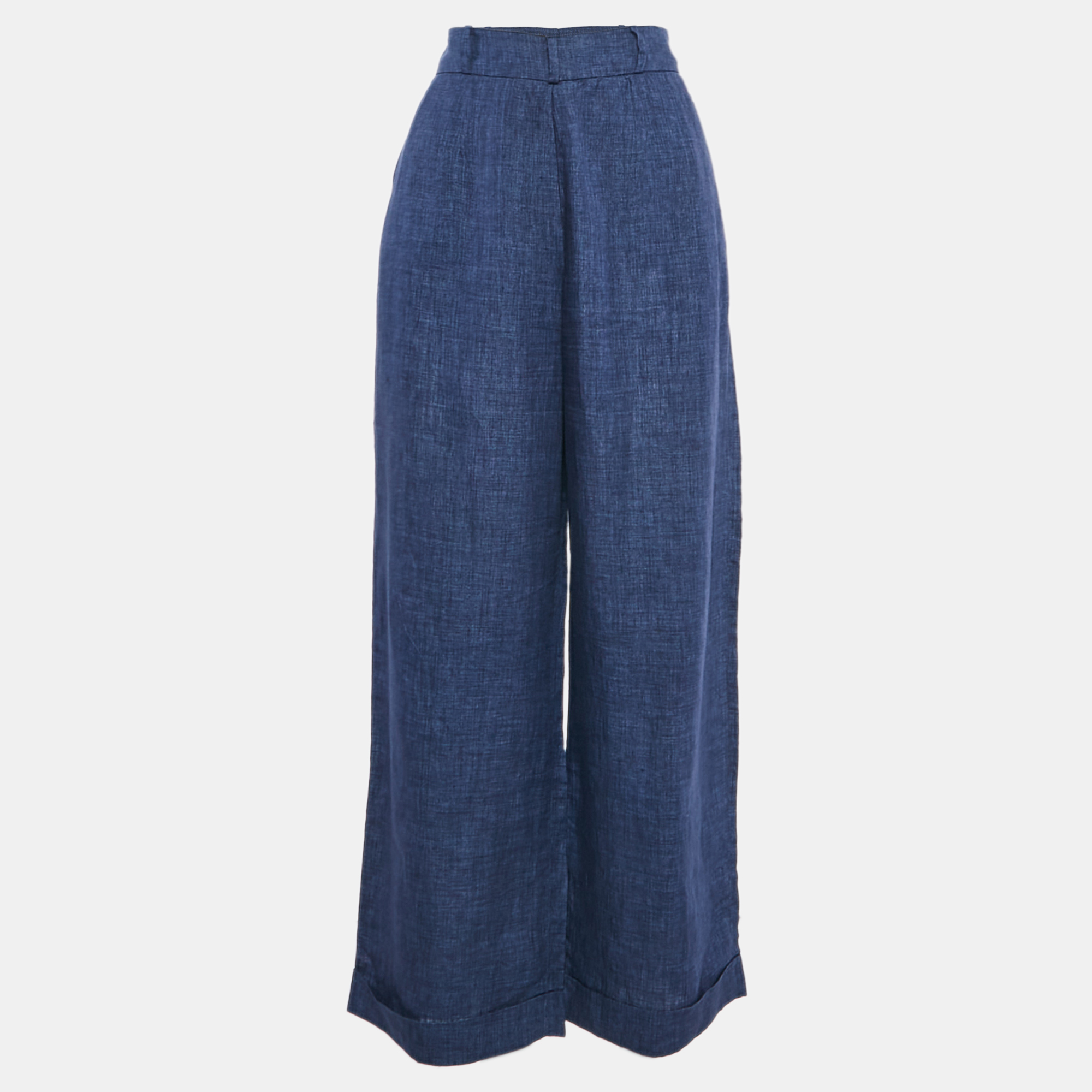 

Loro Piana Blue Linen Straight Leg Pants L