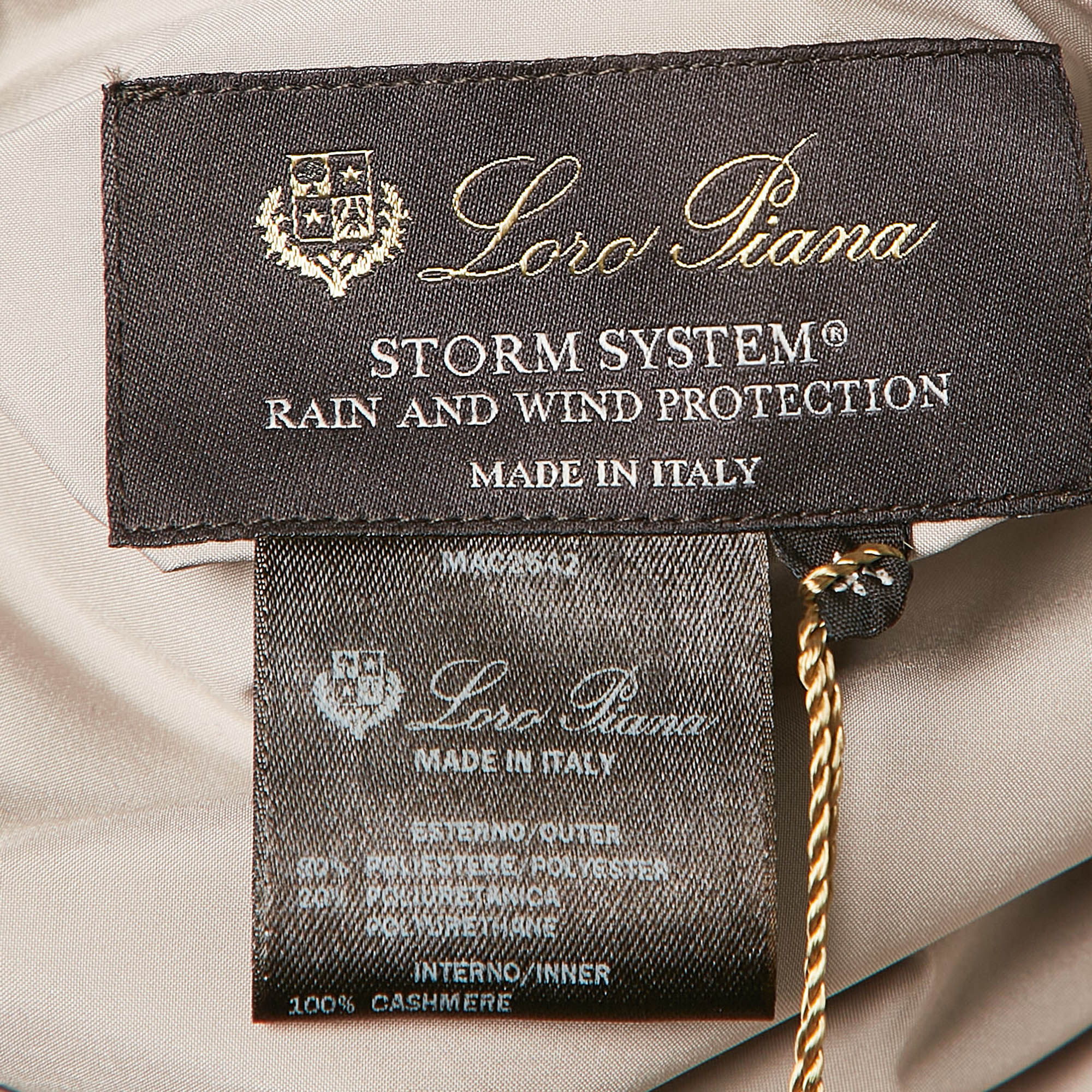 Loro Piana Beige Synthetic Zip-Up Strom System Reversible Hoodie Jacket M 