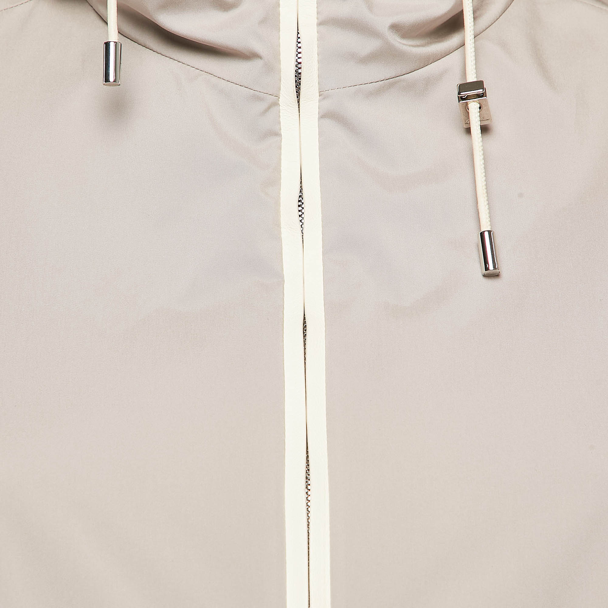Loro Piana Beige Synthetic Zip-Up Strom System Reversible Hoodie Jacket M 