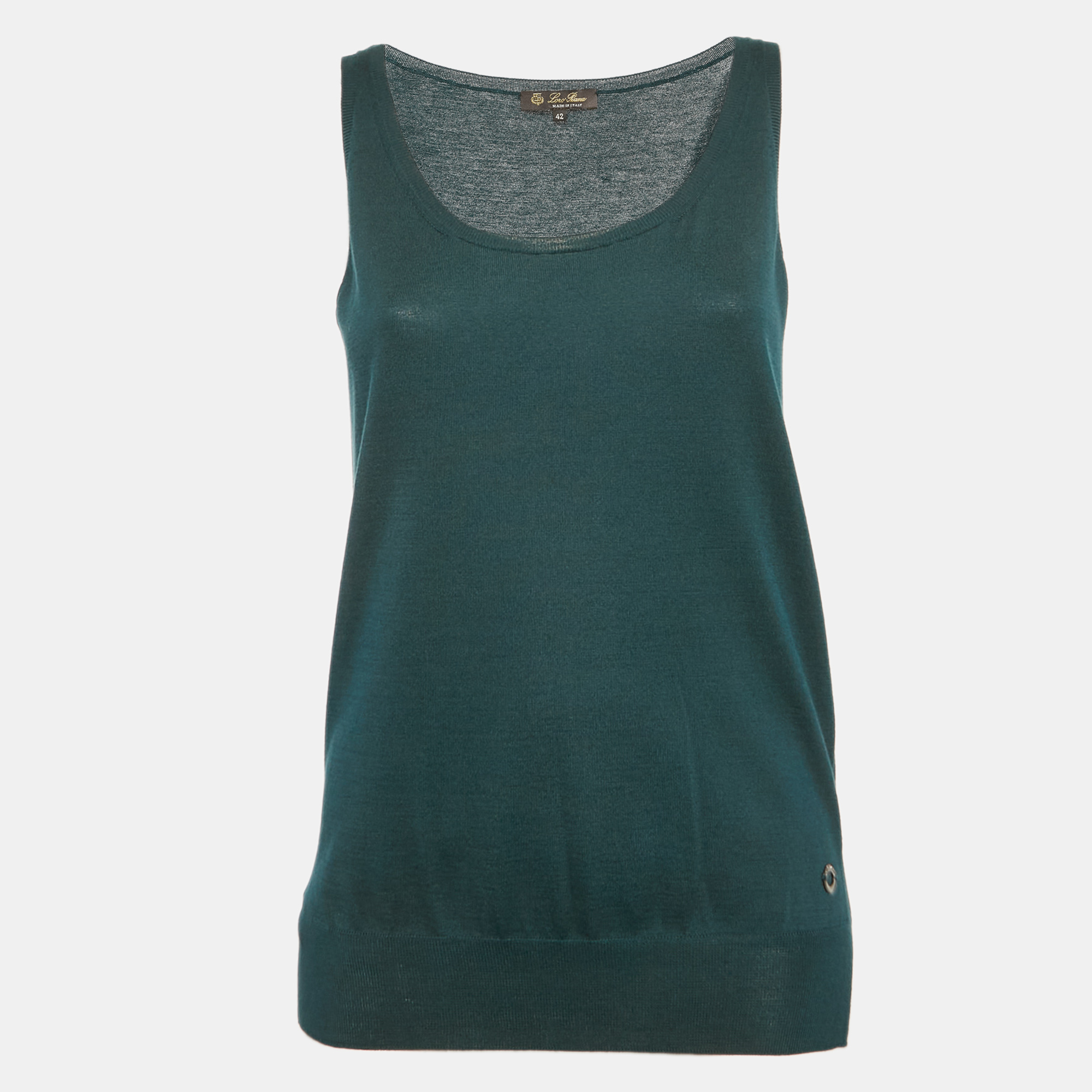 

Loro Piana Blue Silk Blend Knit Sleeveless Top M, Green