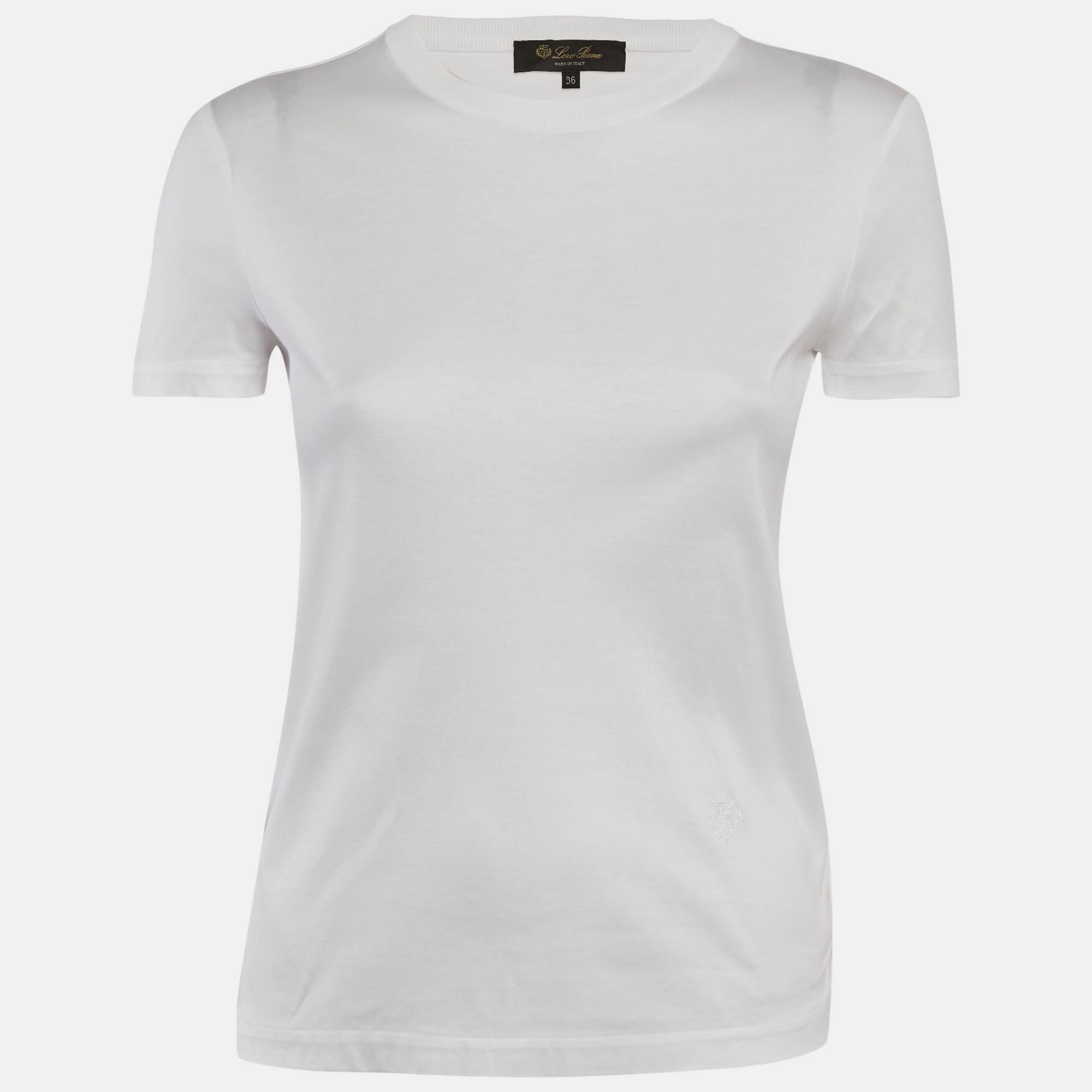 

Loro Piana White Cotton Jersey Crew Neck T-Shirt XS