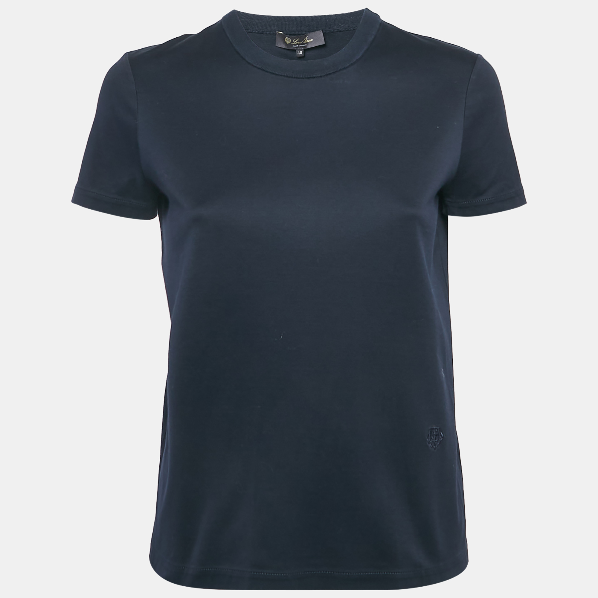 

Loro Piana Navy Blue Cotton Crew Neck T-Shirt S