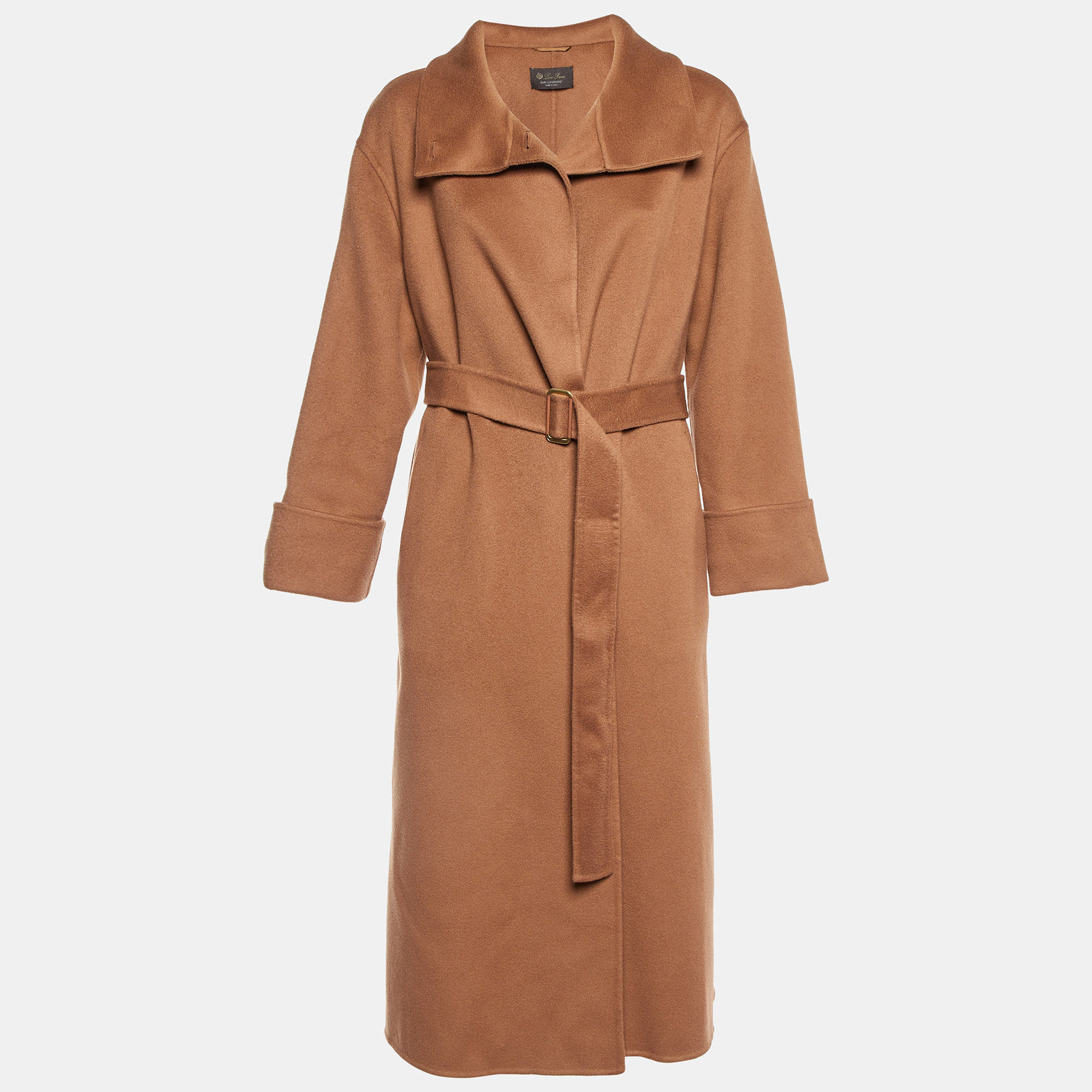 

Loro Piana Brown Baby Cashmere Belted Long Coat S