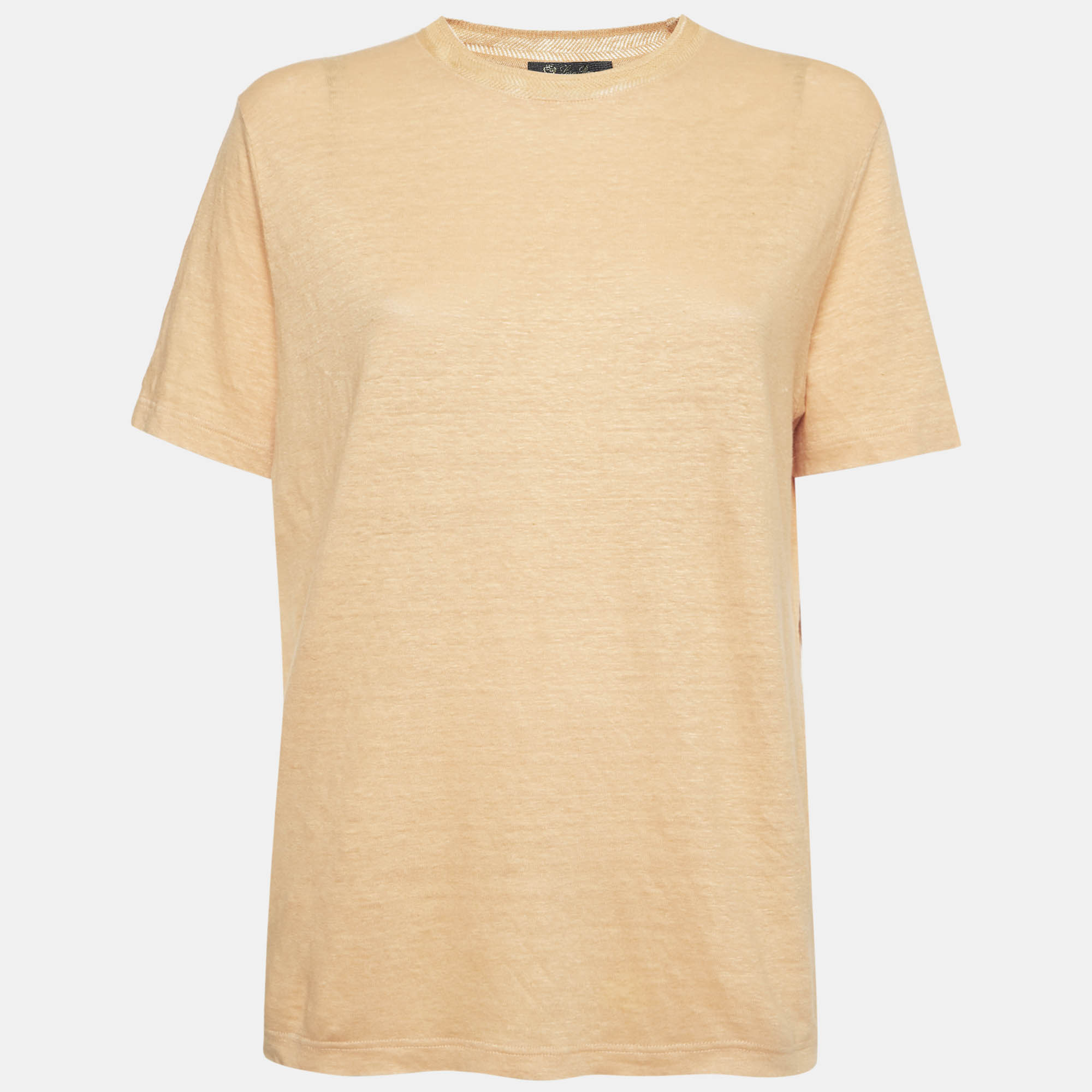 

Loro Piana Yellow Linen Jersey Crewneck T-Shirt M