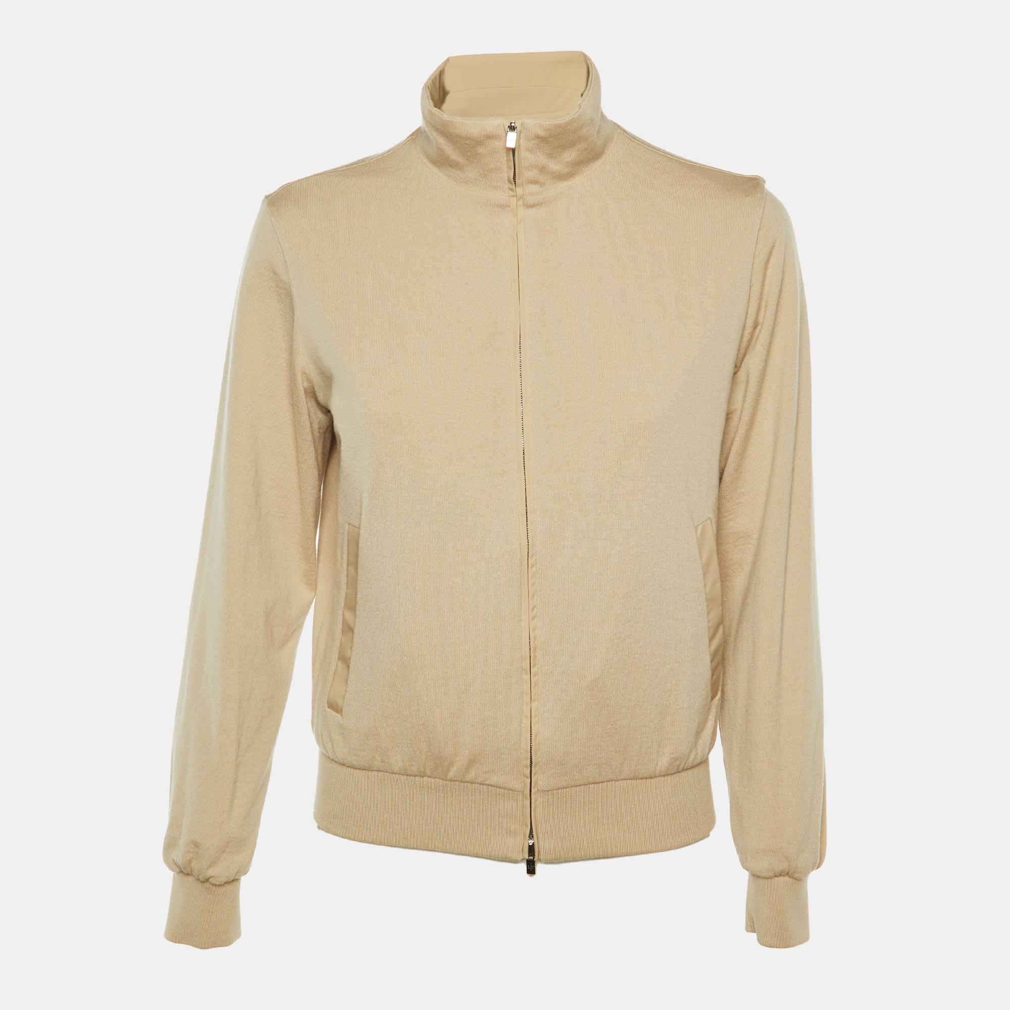 

Loro Piana Beige Nylon & Cashmere Reversible Storm System Bomber Jacket XS