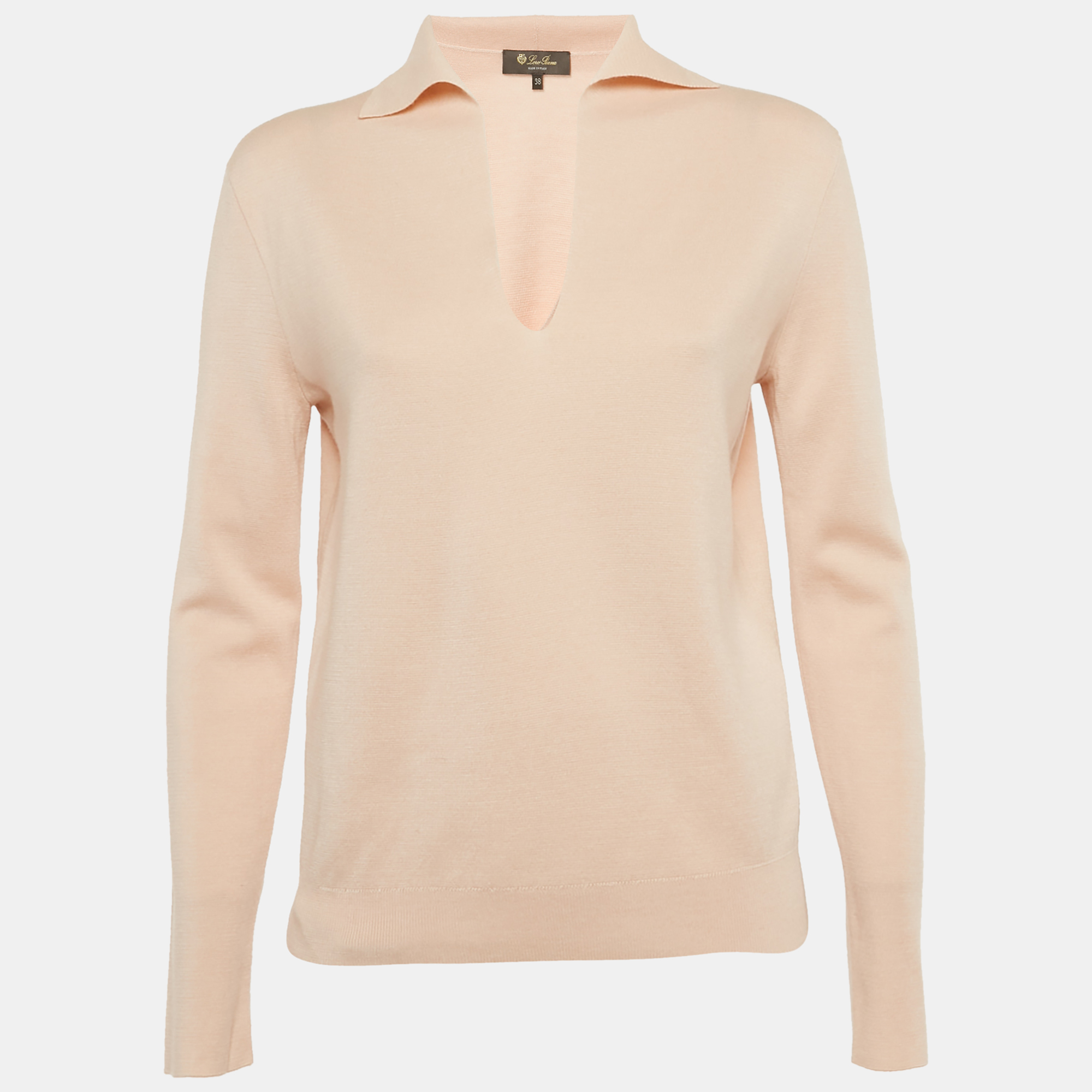 

Loro Piana Pink/Peach Cashmere Long Sleeve Pullover S