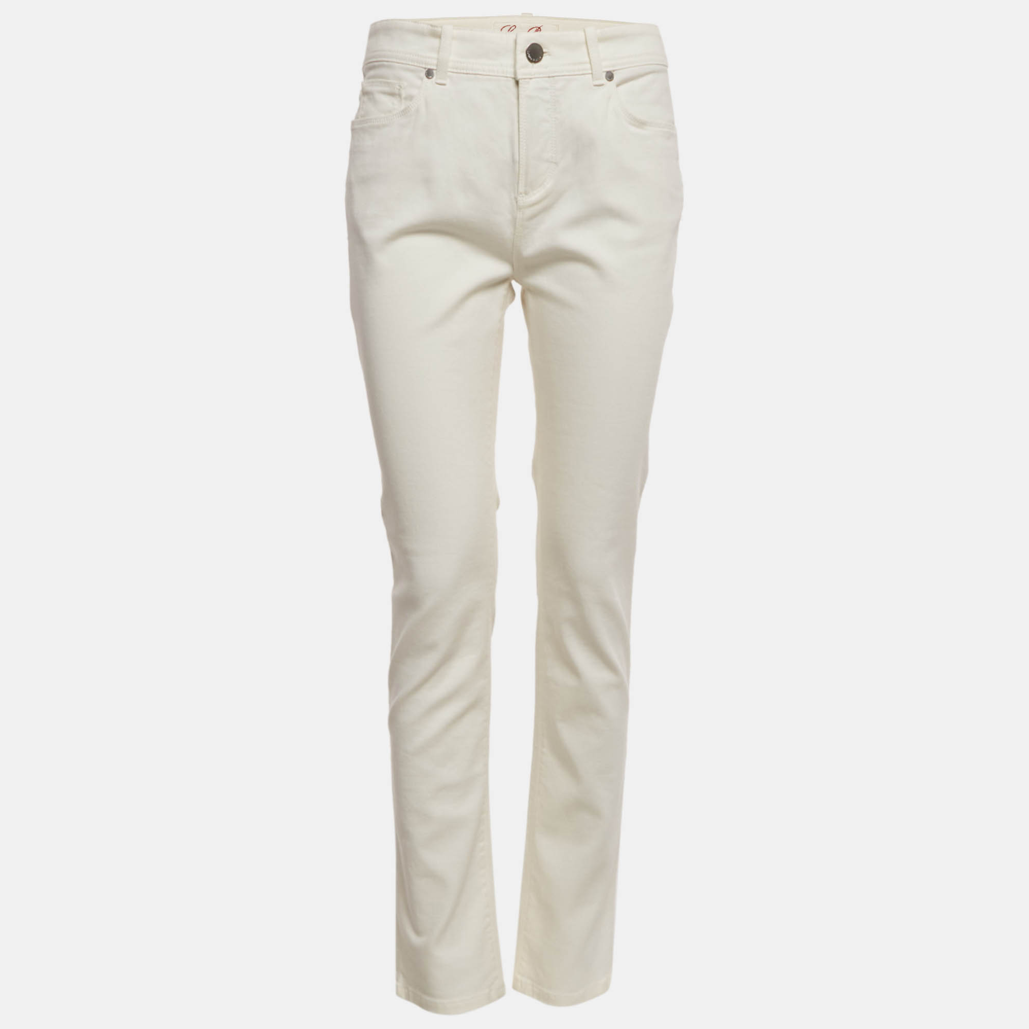 Loro Piana Off White Denim Skinny Fit Jeans M Waist 32""