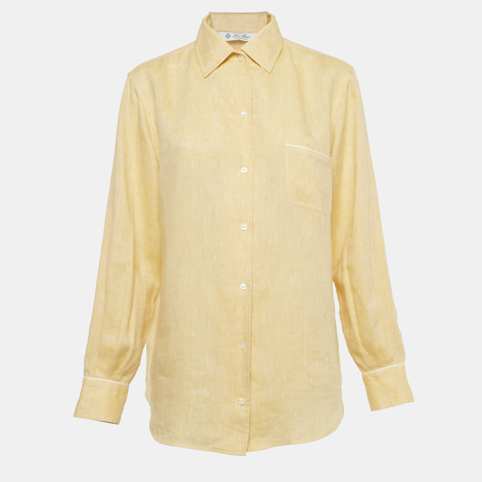 

Loro Piana Yellow Linen Neo André Shirt M