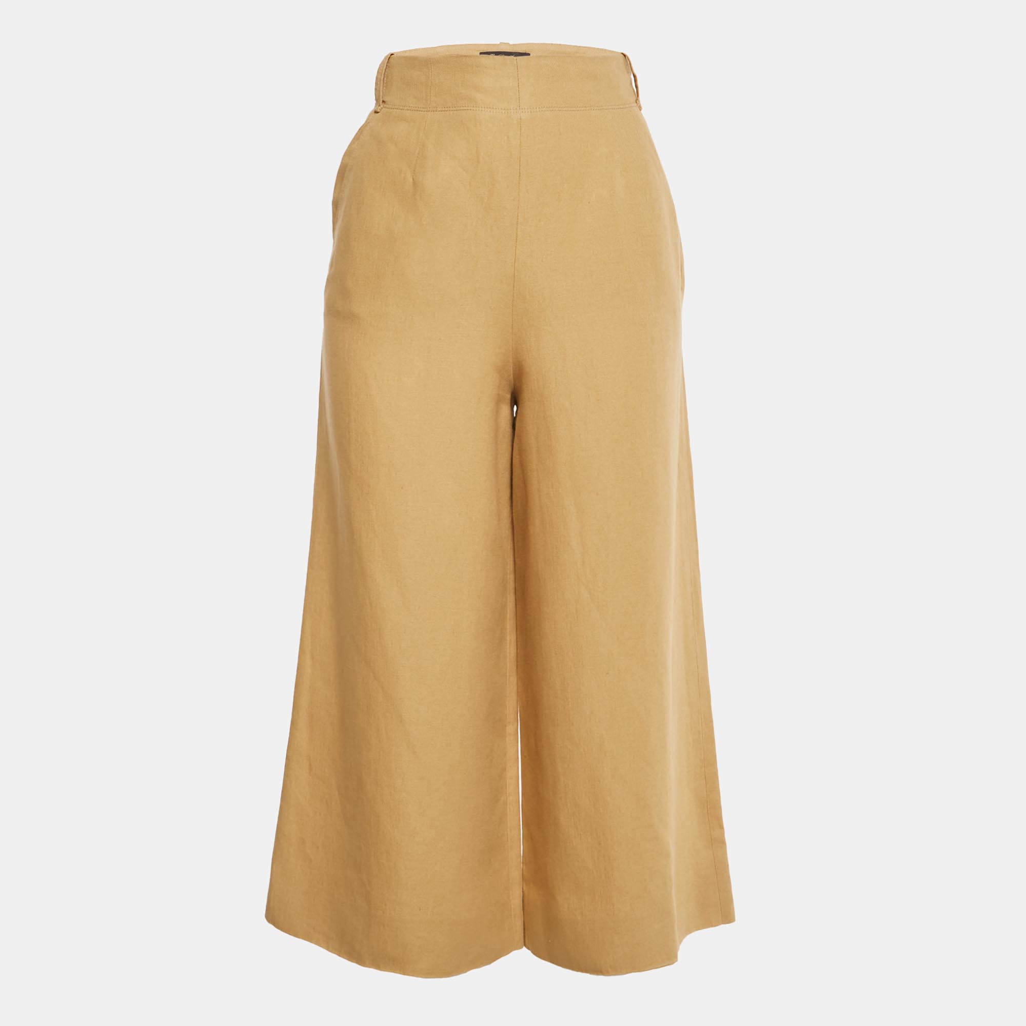 

Loro Piana Yellow Linen Flared Trousers S