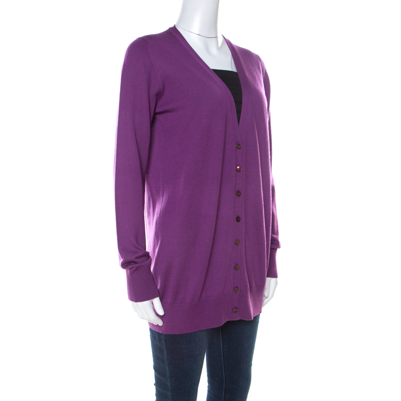 

Loro Piana Purple Cashmere Long Cardigan