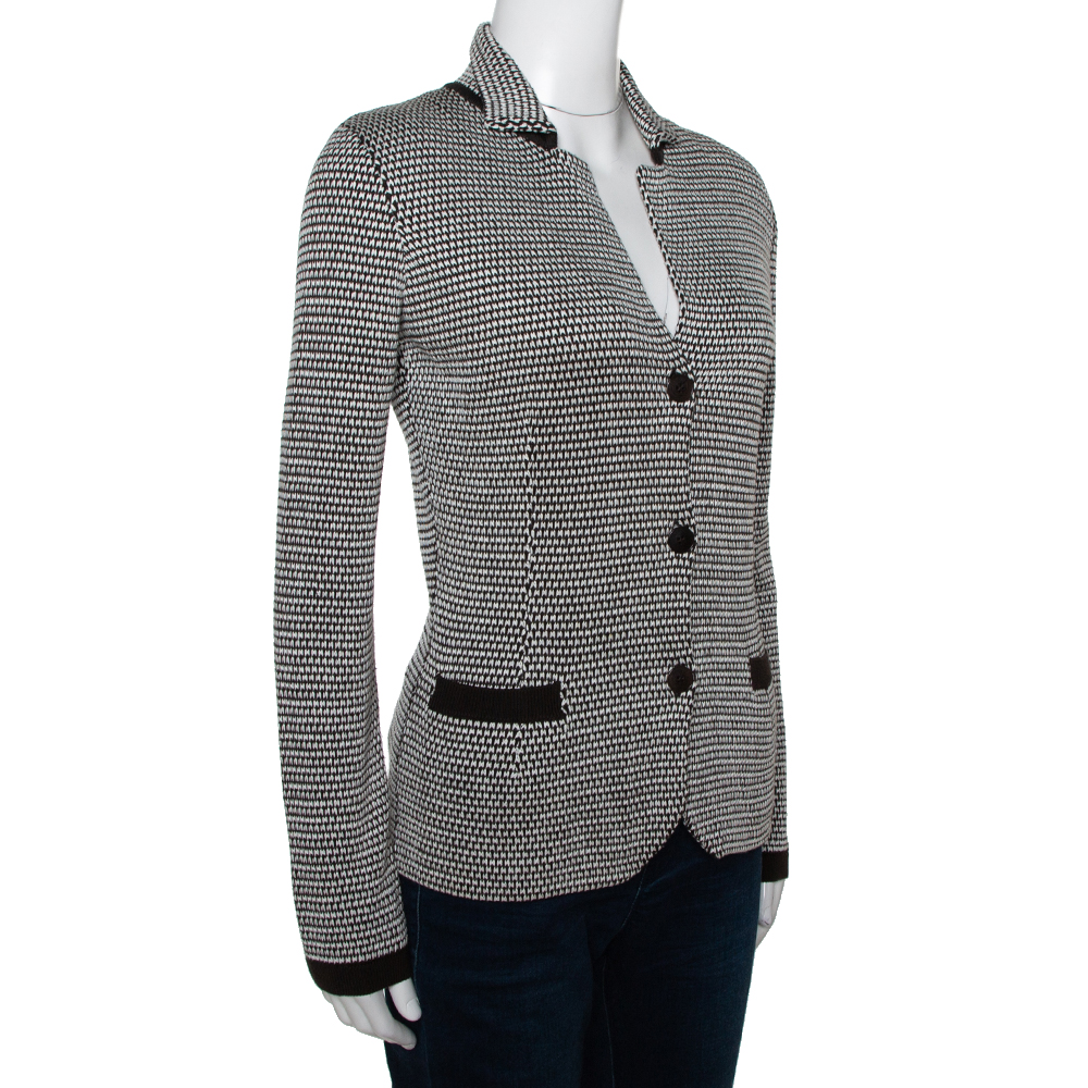 

Loro Piana Brown Silk & Cotton Knit Button Front Cardigan