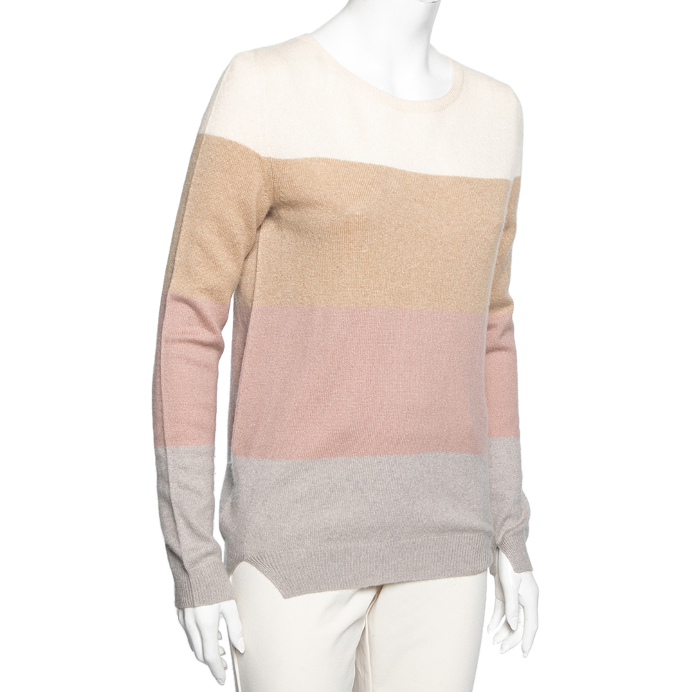 

Loro Piana Color Block Striped Cashmere Sweater, Multicolor