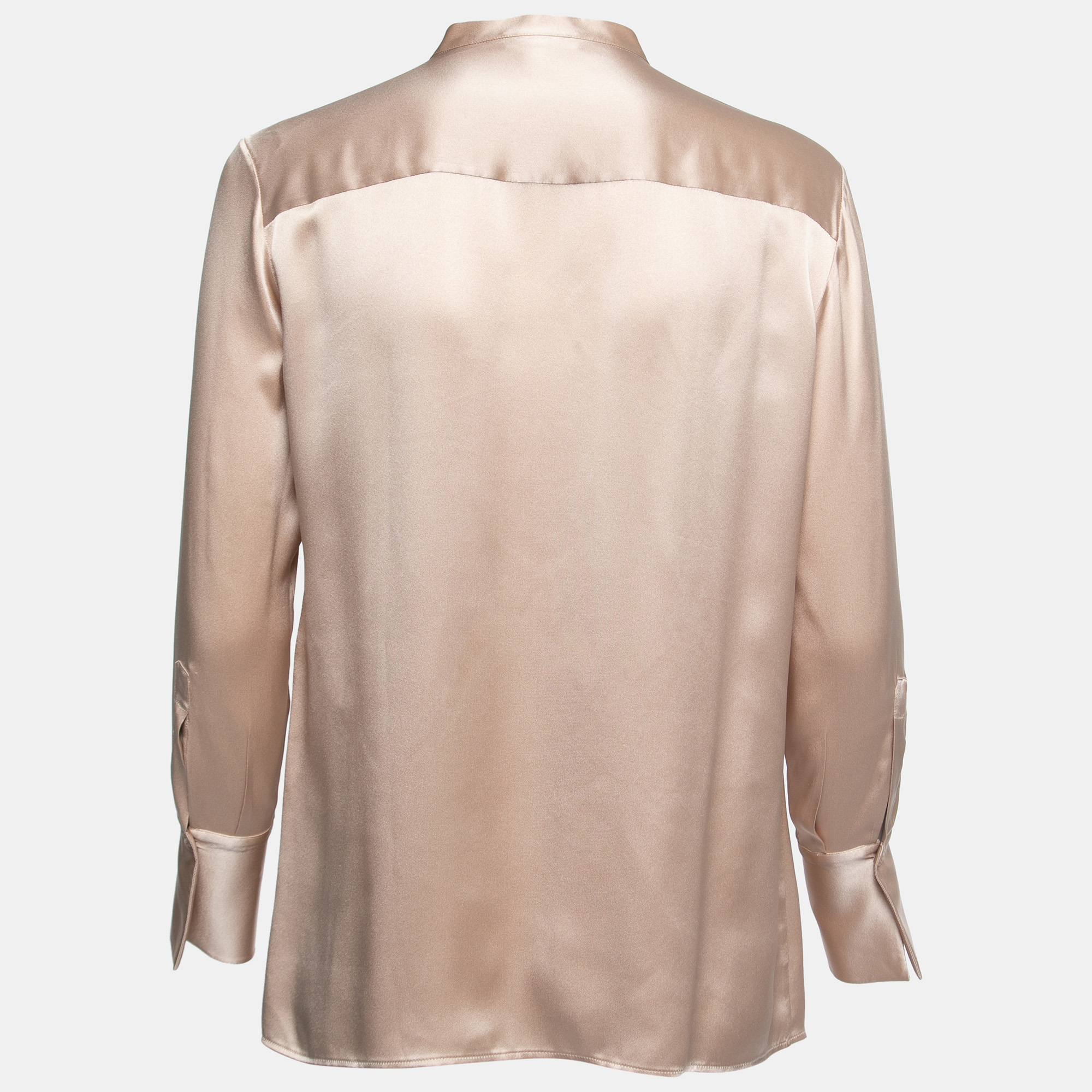 

Loro Piana Champagne Pink Silk Round Collar Blouse