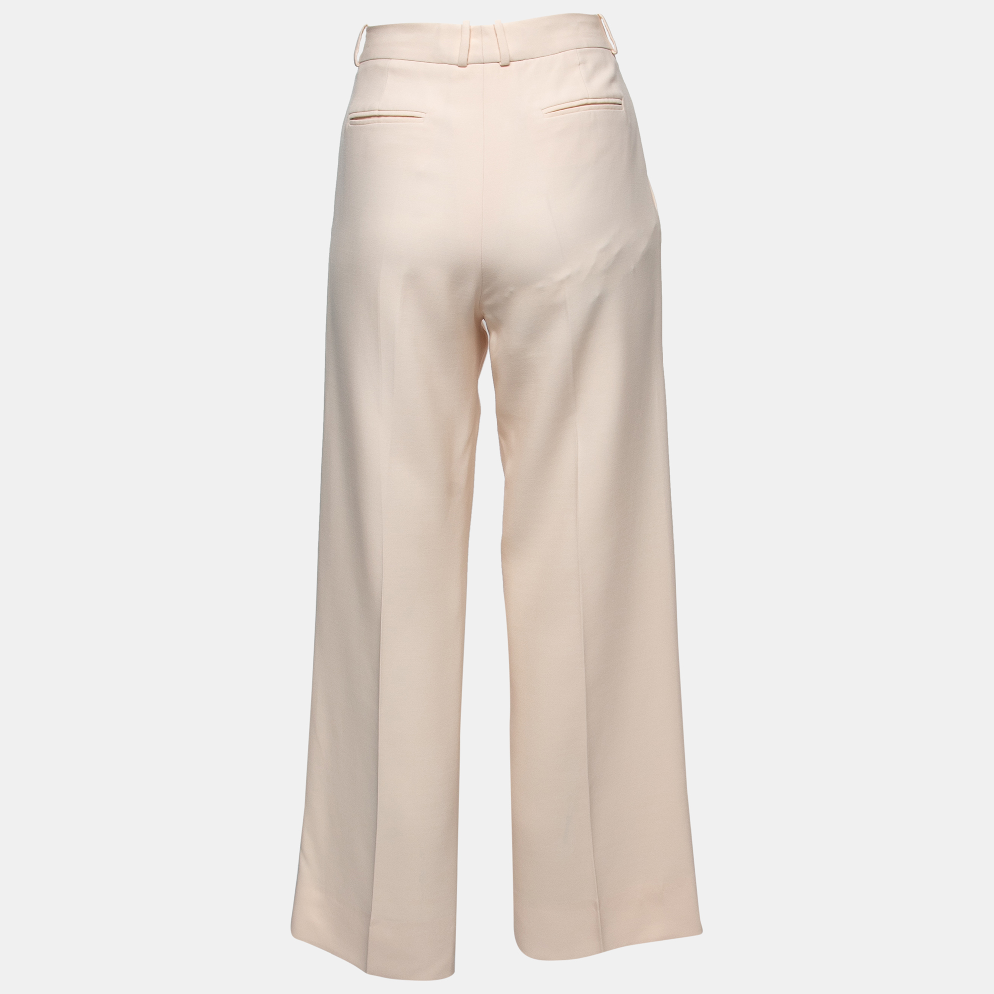 

Loro Piana Cream Crepe Straight Leg Trousers