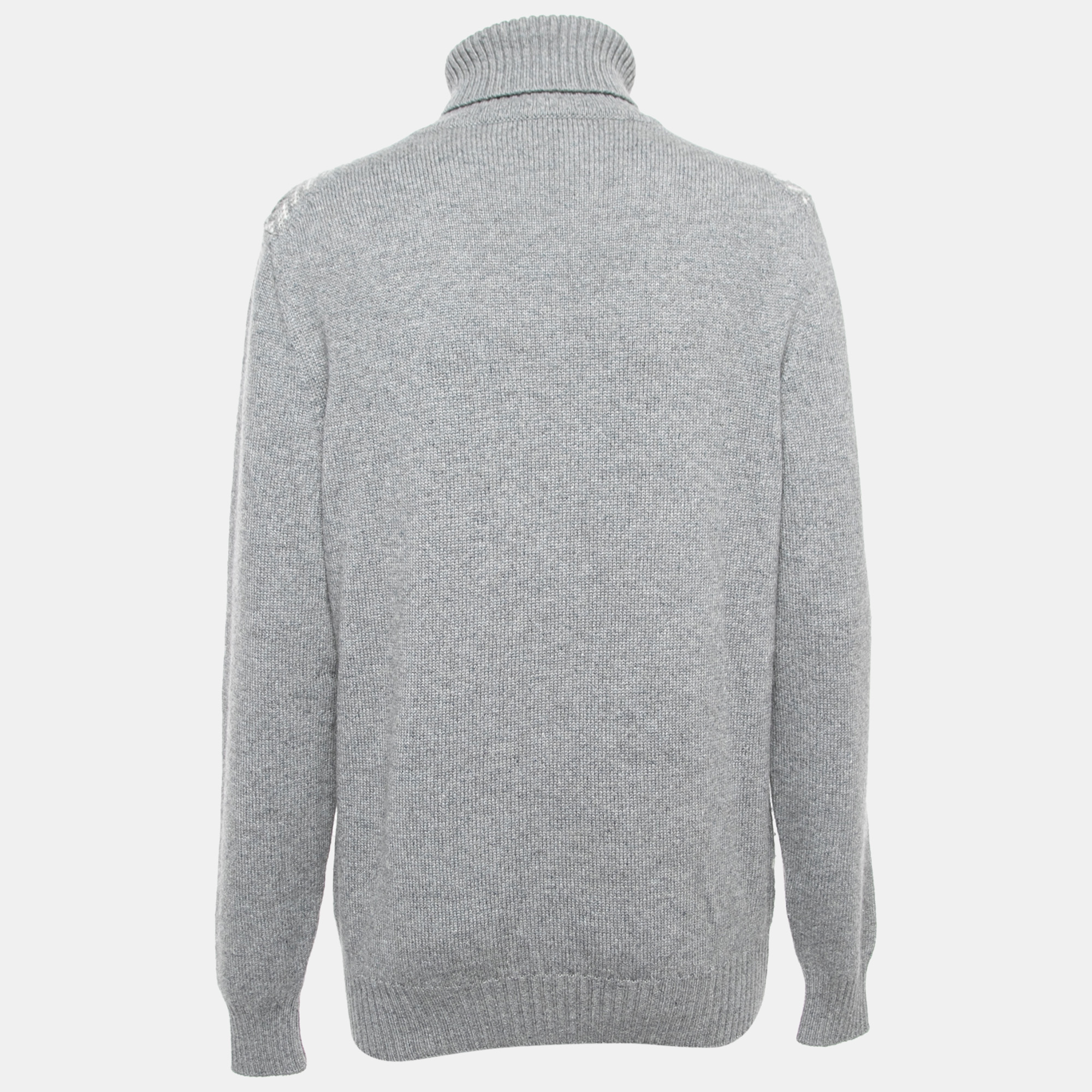 

Loro Piana Grey Patterned Cashmere Turtle Neck Sweater
