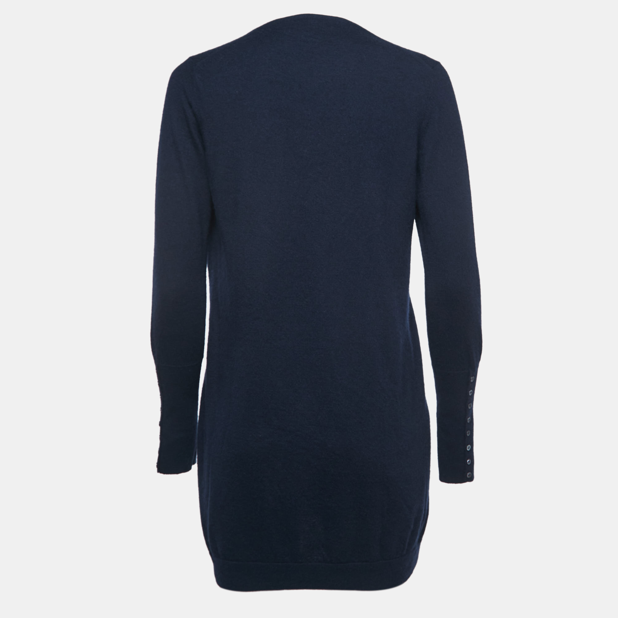 

Loro Piana Navy Blue Cashmere Buttoned Long Cardigan