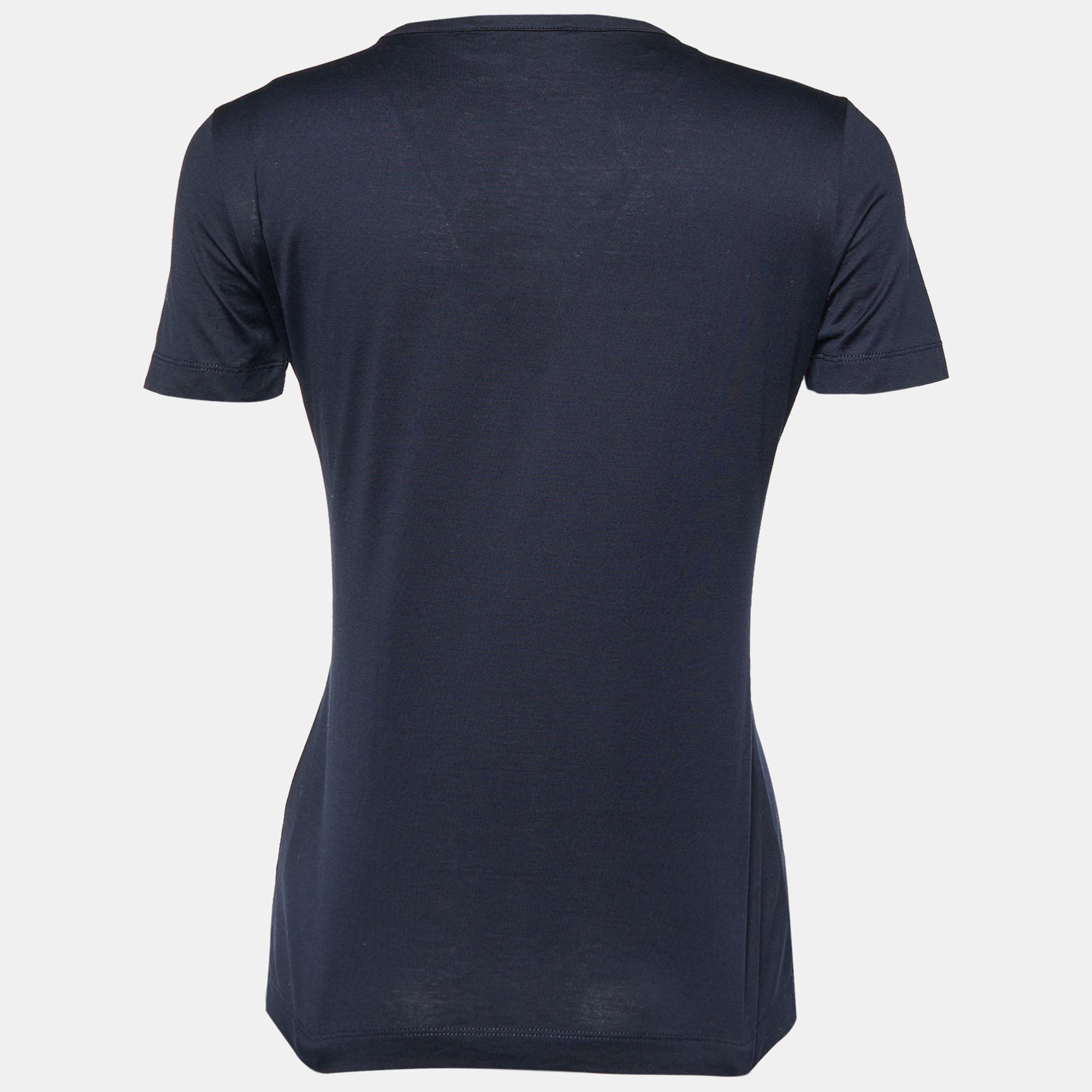 

Loro Piana Navy Blue Cotton Knit T-Shirt