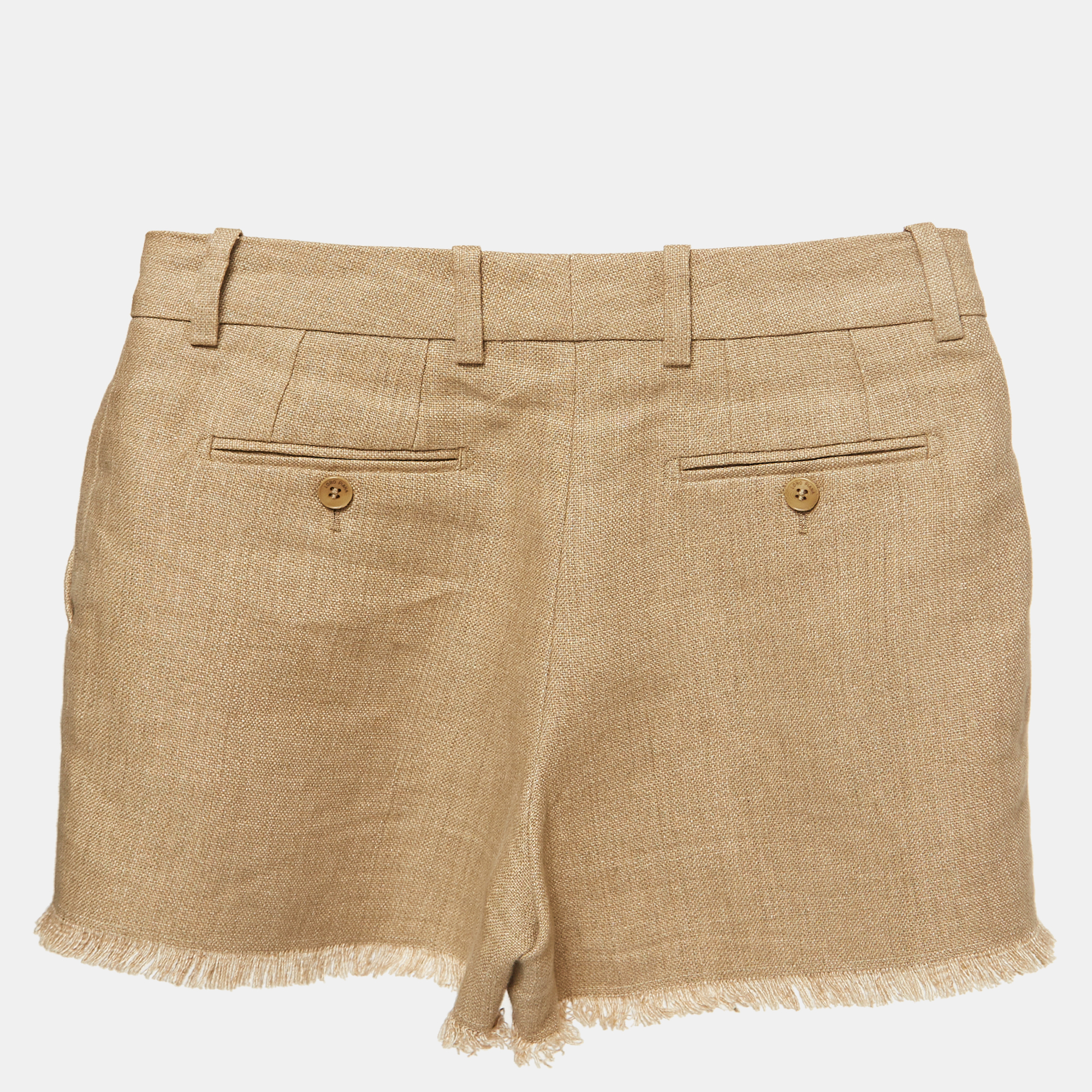 

Loro Piana Brown Linen Fringed Shorts