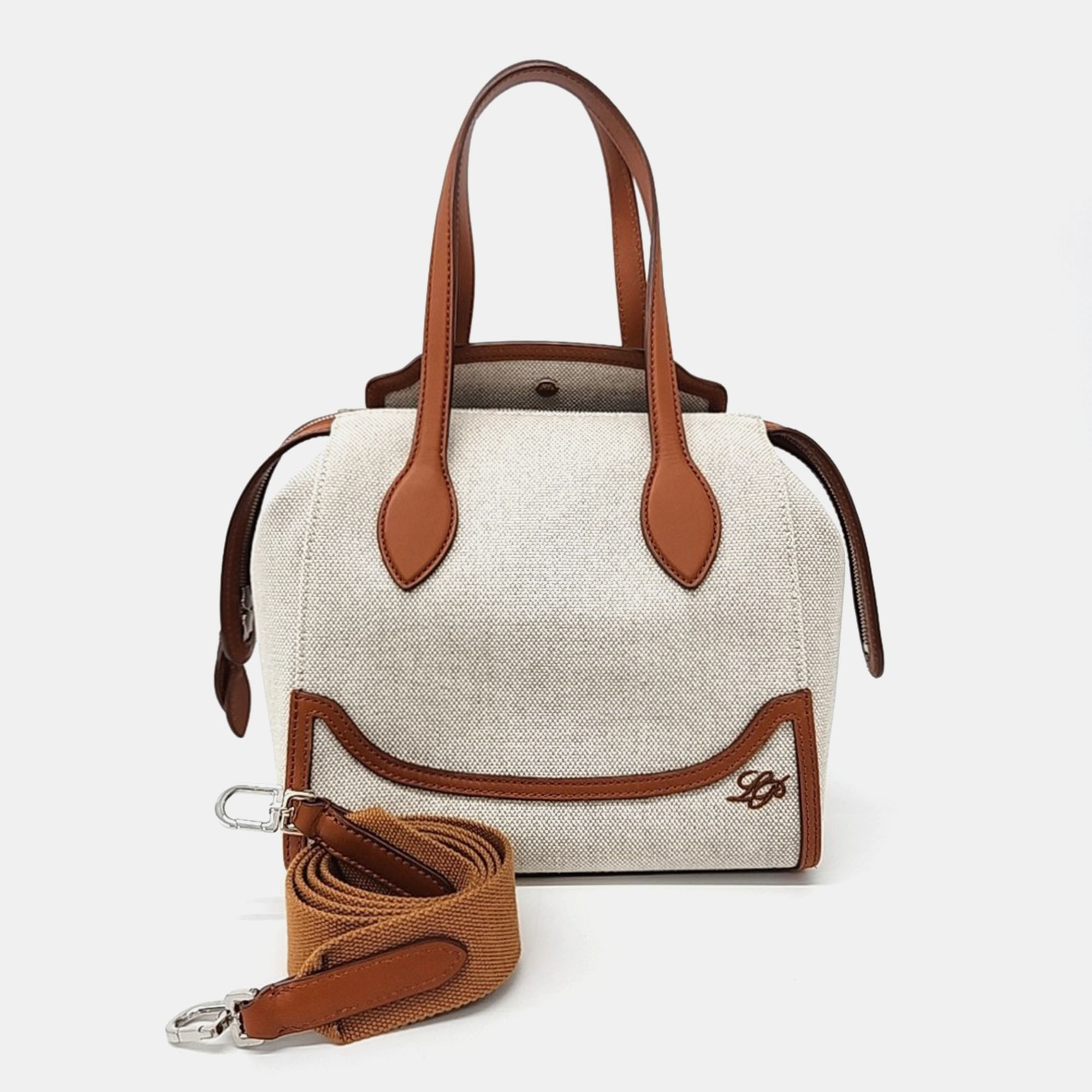 

Loro Piana Beige Brown Fabric Happy Day Micro Bag