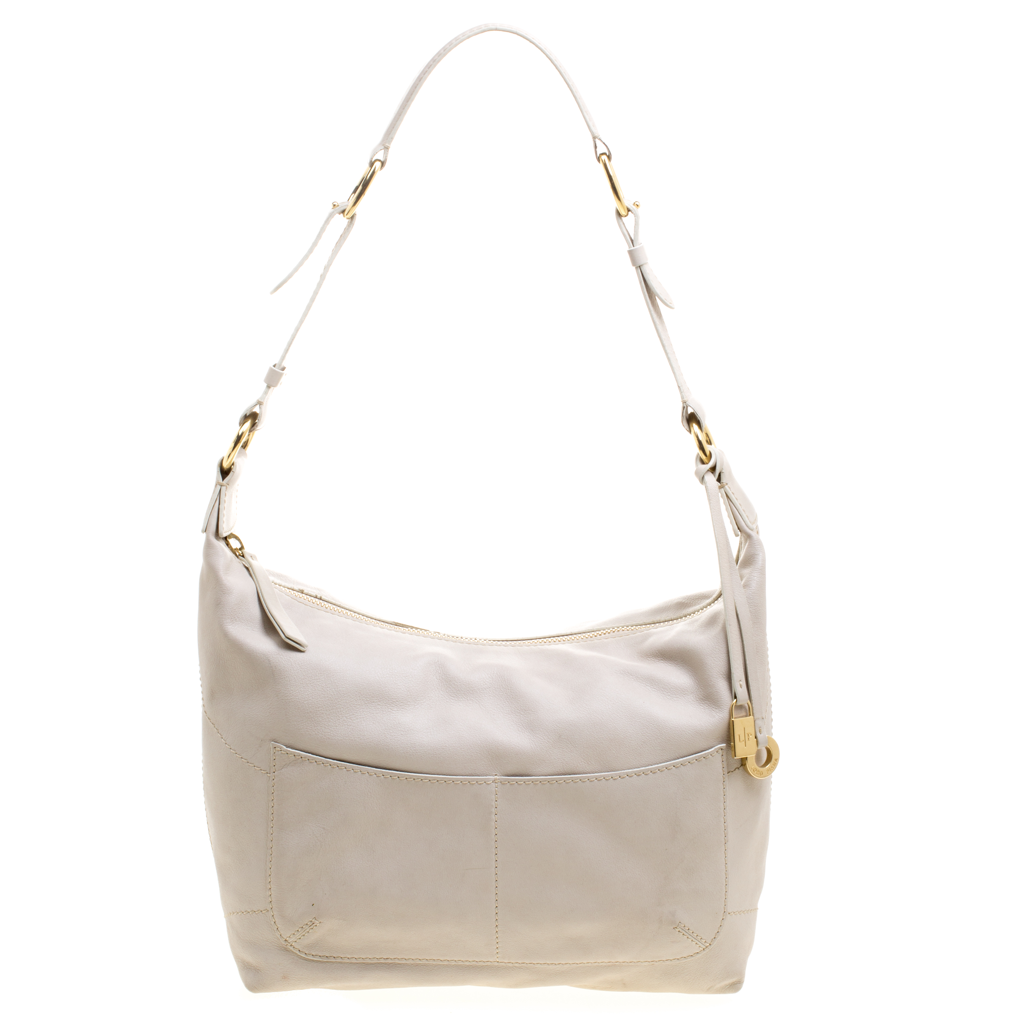 Pre Owned Loro Piana Beige Leather Shoulder Bag